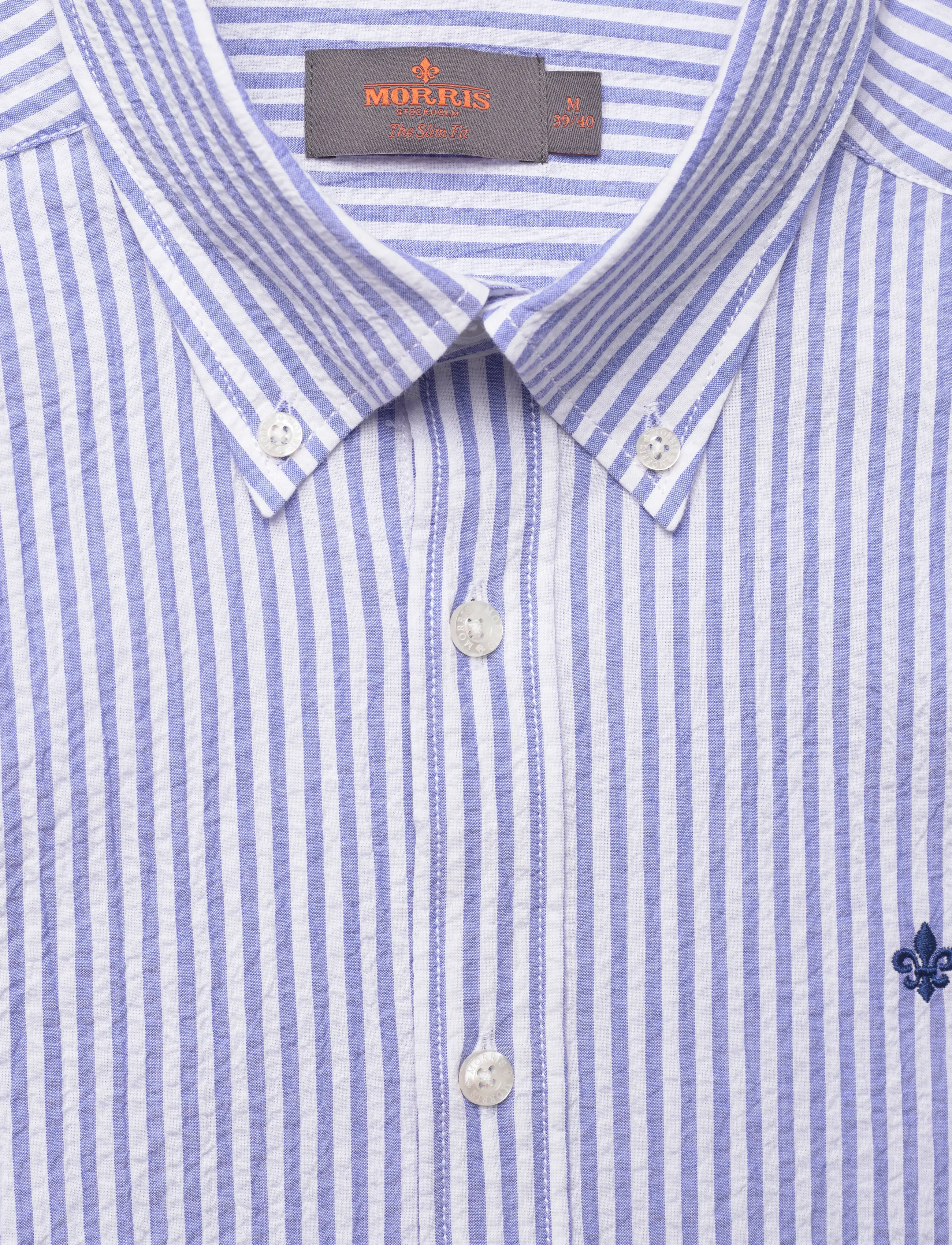 Morris - Morris Seersucker Shirt-Slim Fit - casual skjorter - light blue - 5