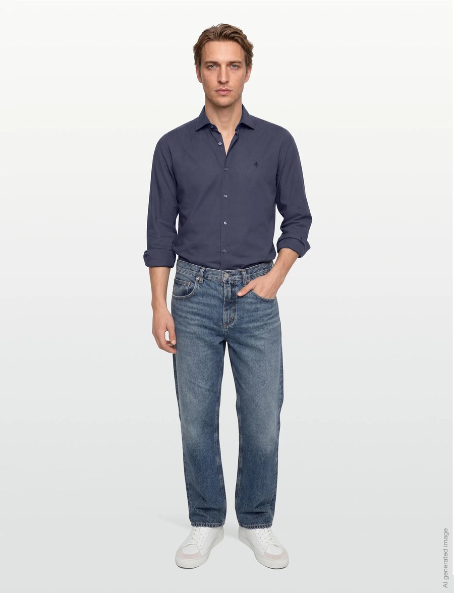 Morris - Summer Light Weight Shirt-Slim Fit - casual skjorter - blue - 0