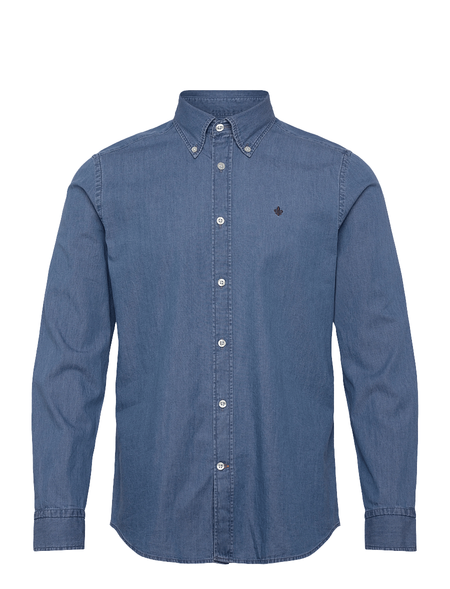 Morris - Light Denim Shirt-Slim Fit - jeansskjortor - blue - 1