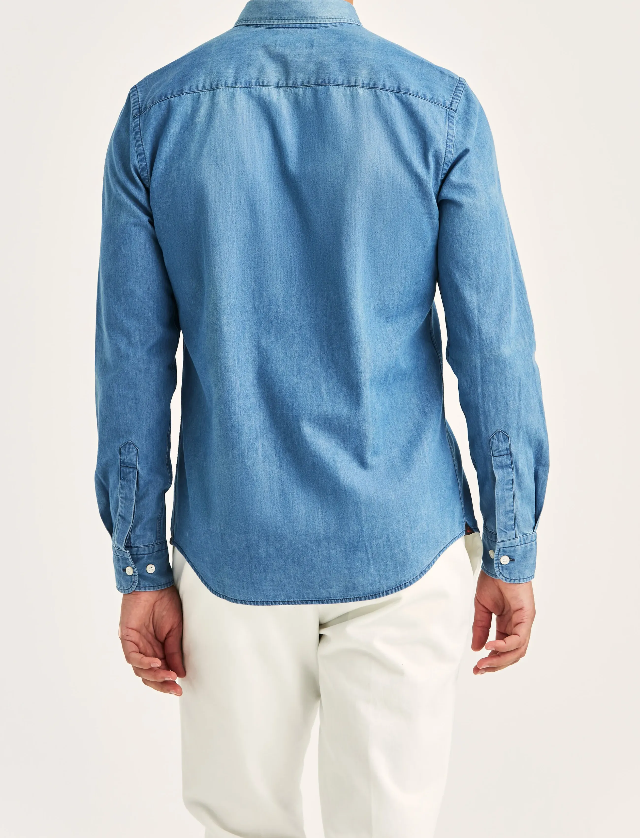 Morris - Light Denim Shirt-Slim Fit - denim shirts - blue - 4