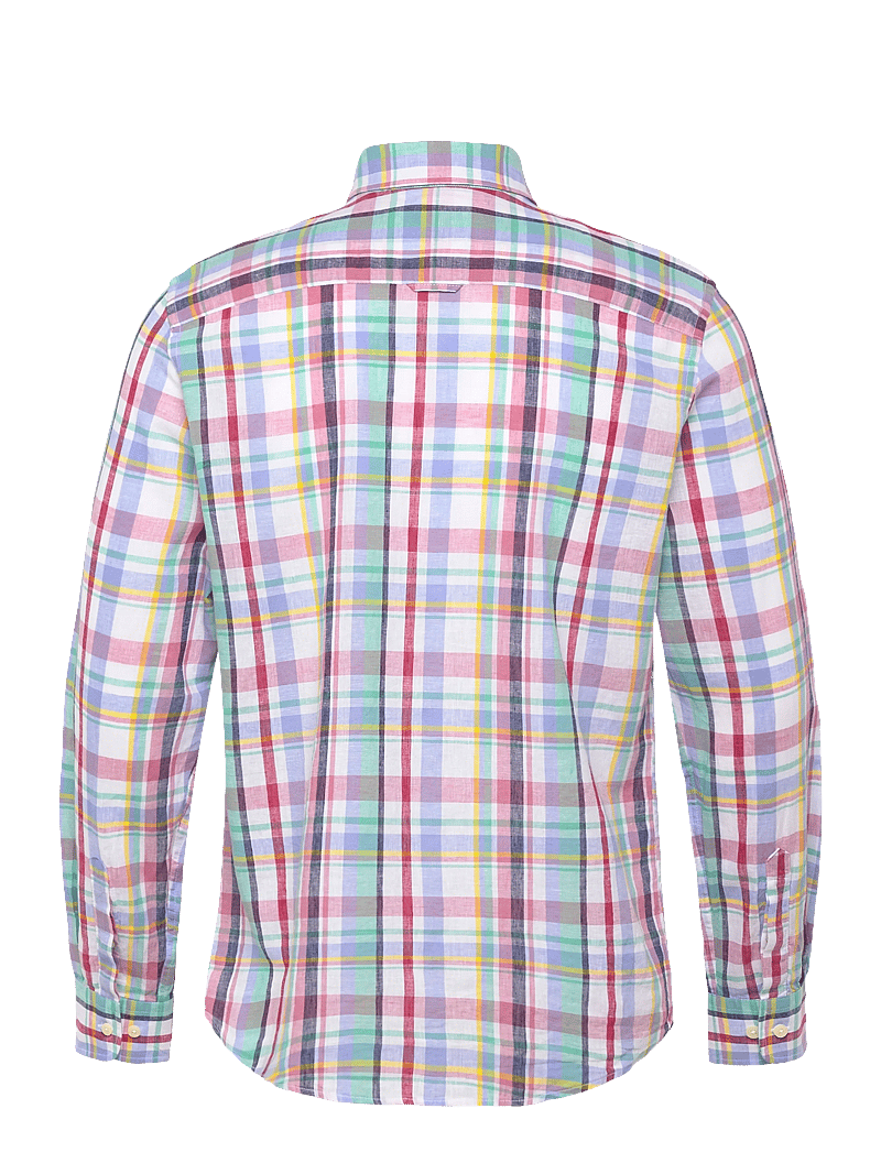 Morris - Linen Preppy Check Shirt-Classic Fit - leinenhemden - pink - 2