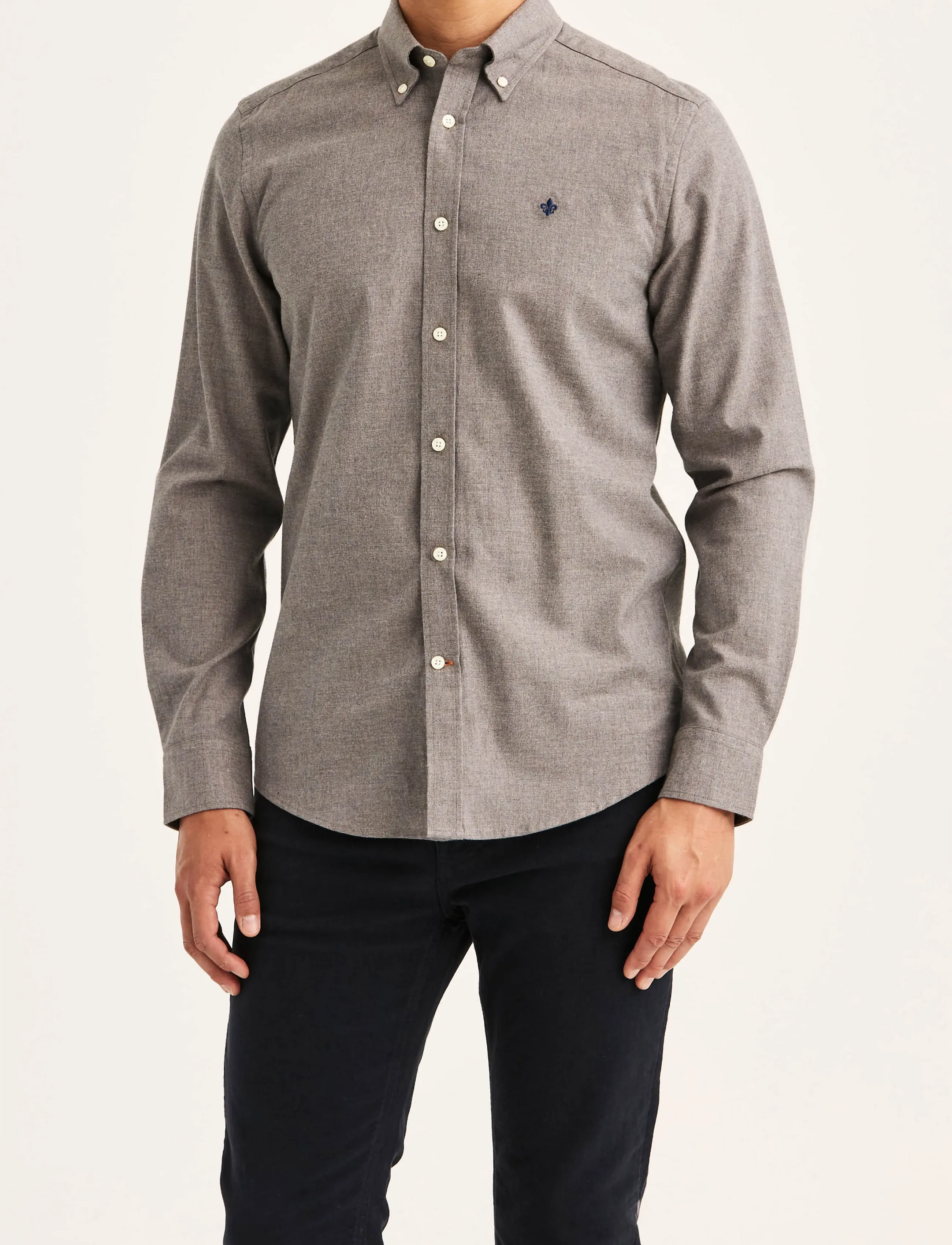 Morris Watts Flannel Shirt-Slim Fit - Shop efter anledning - BROWN / brown