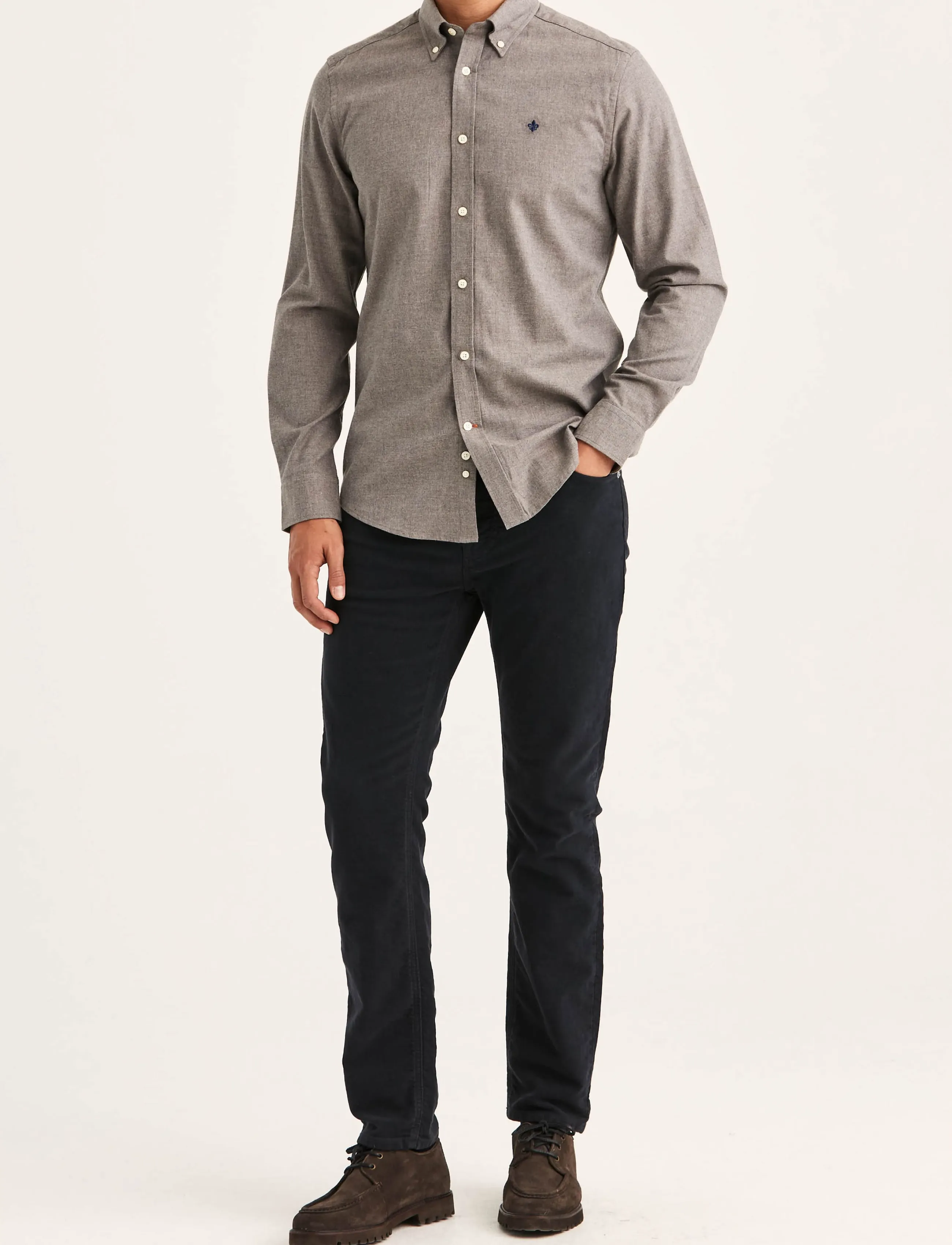 Morris - Watts Flannel Shirt-Slim Fit - flannel-skjorter - brown - 3