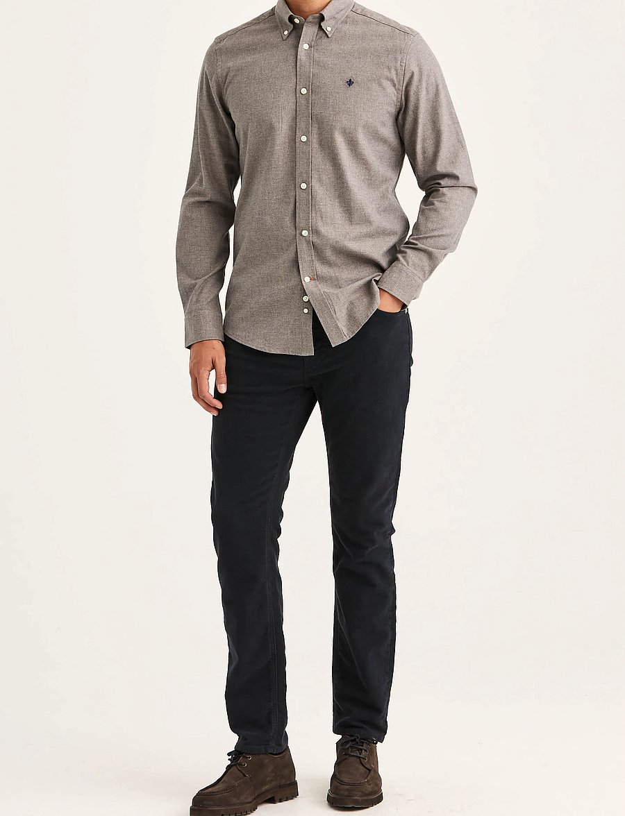 Morris - Watts Flannel Shirt-Slim Fit - flannel-skjorter - brown - 3