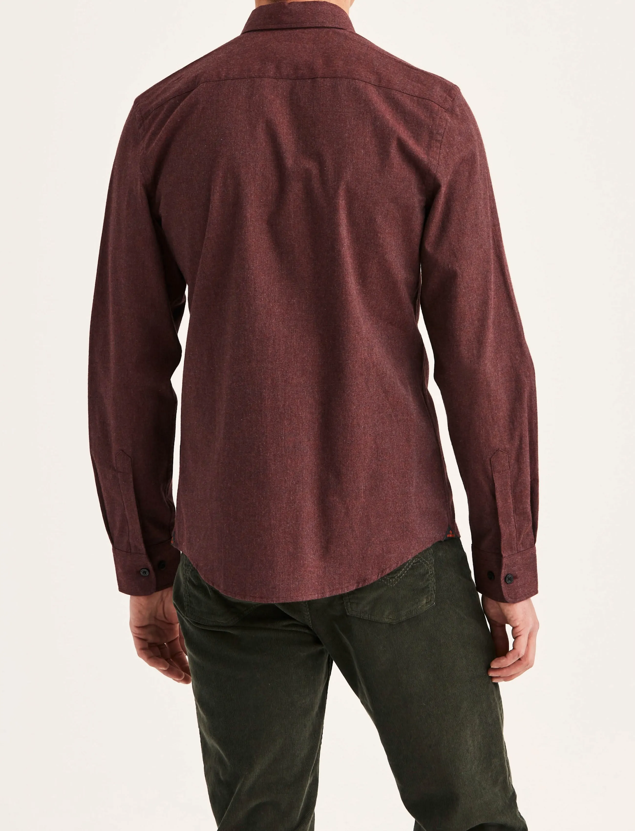 Morris - Watts Flannel Shirt-Slim Fit - flanell-hemden - wine red - 4