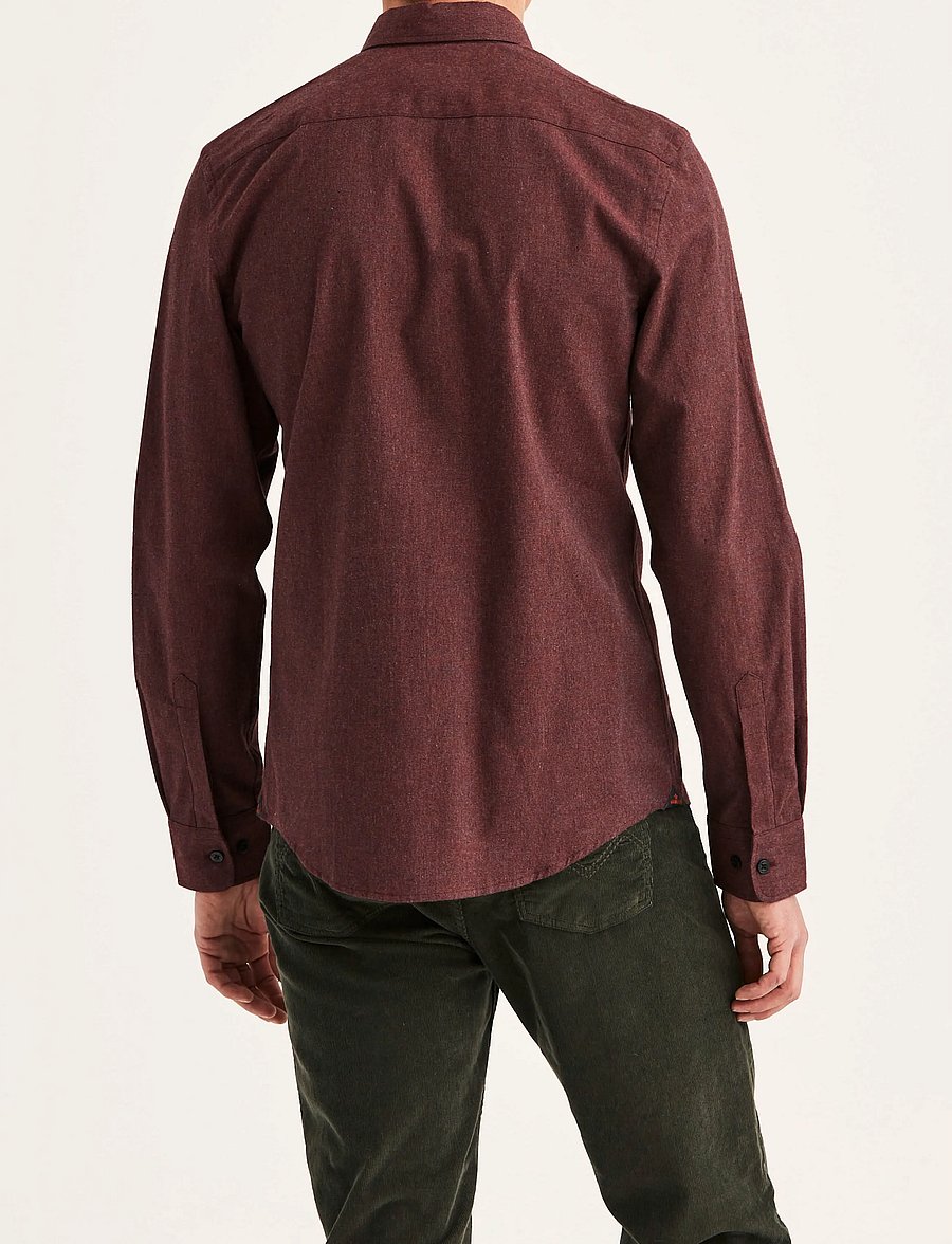 Morris - Watts Flannel Shirt-Slim Fit - flanell-hemden - wine red - 4
