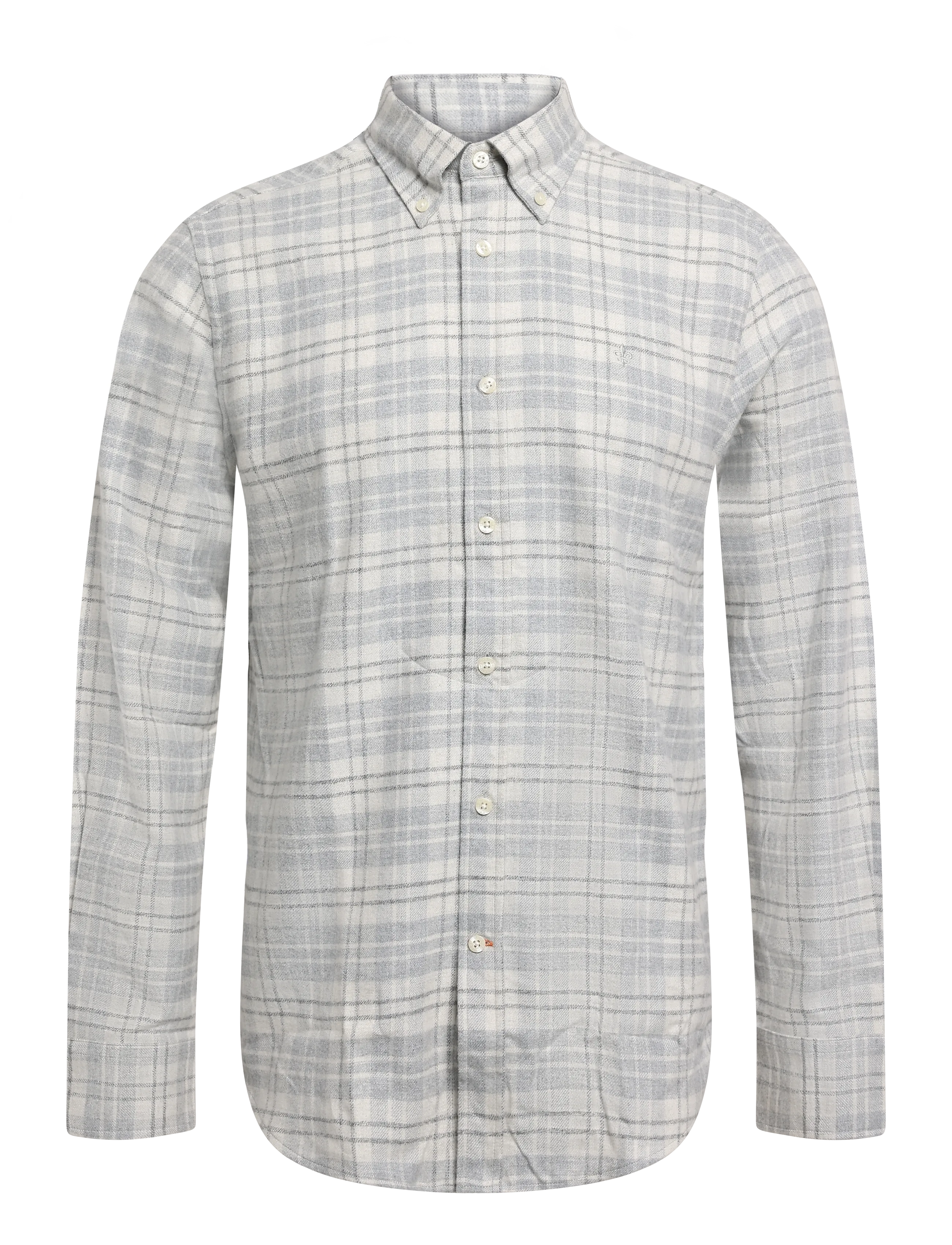 Morris Flannel Mouliné Shirt-Slim Fit - Kleidung - GREY / grey
