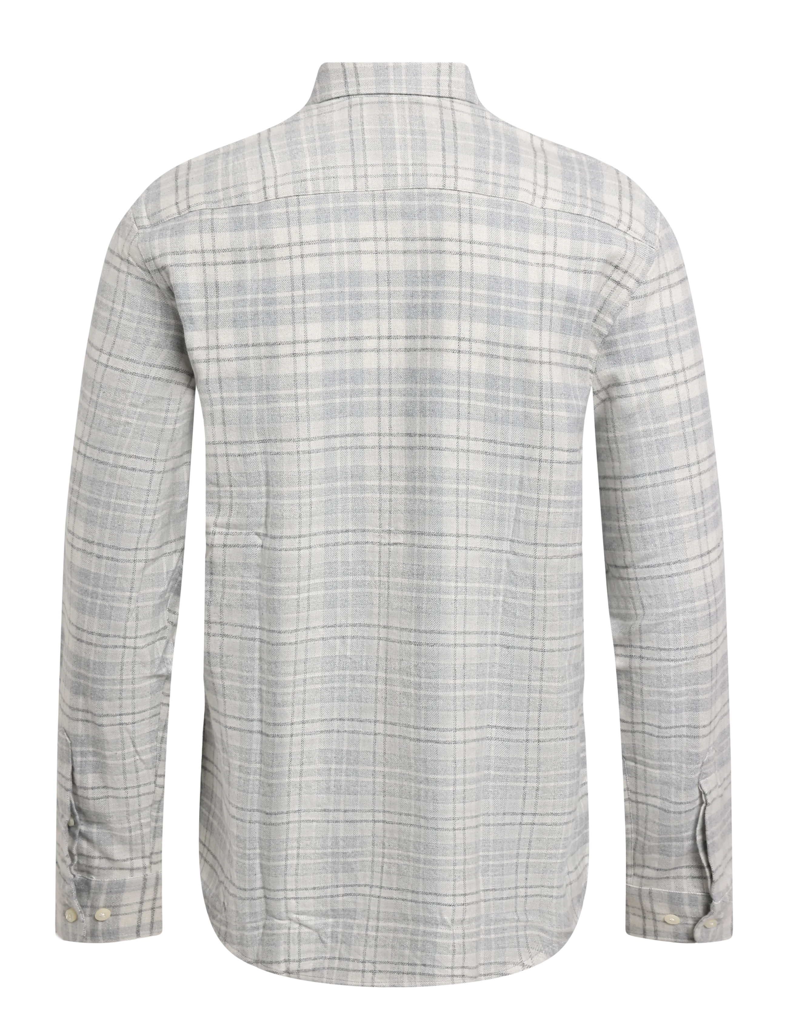 Morris - Flannel Mouliné Shirt-Slim Fit - flanell-hemden - grey - 1