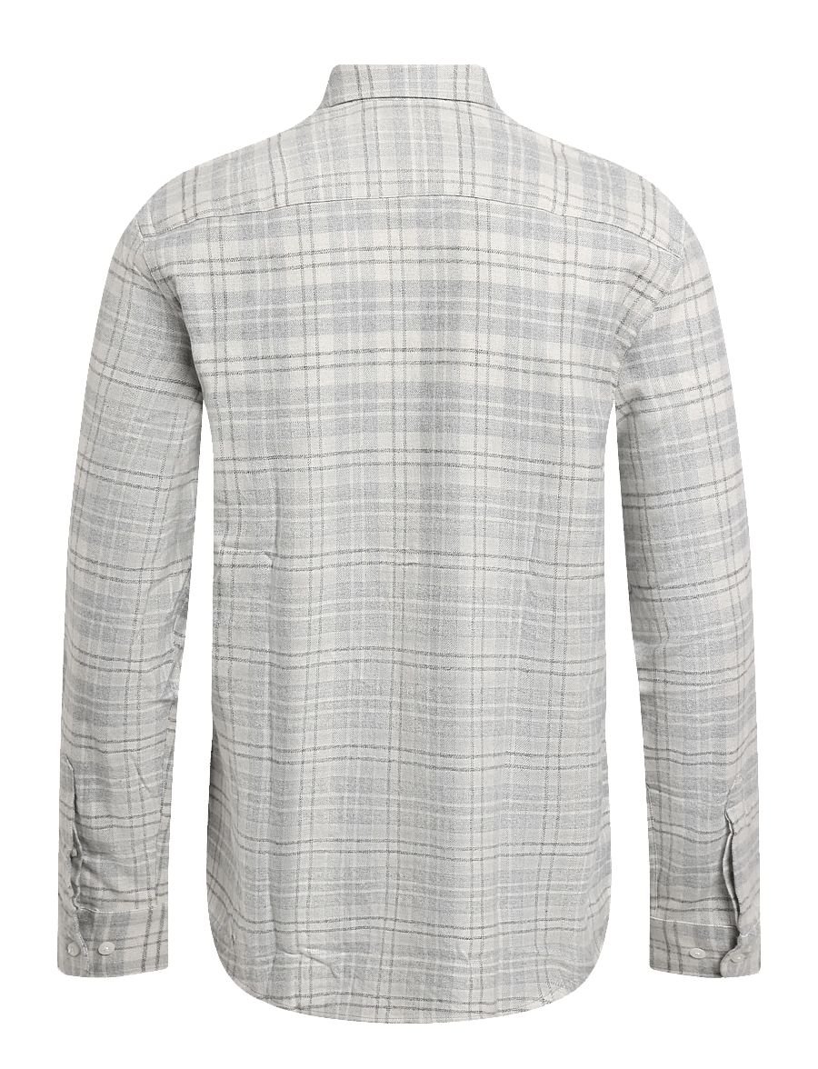 Morris - Flannel Mouliné Shirt-Slim Fit - flanell-hemden - grey - 1