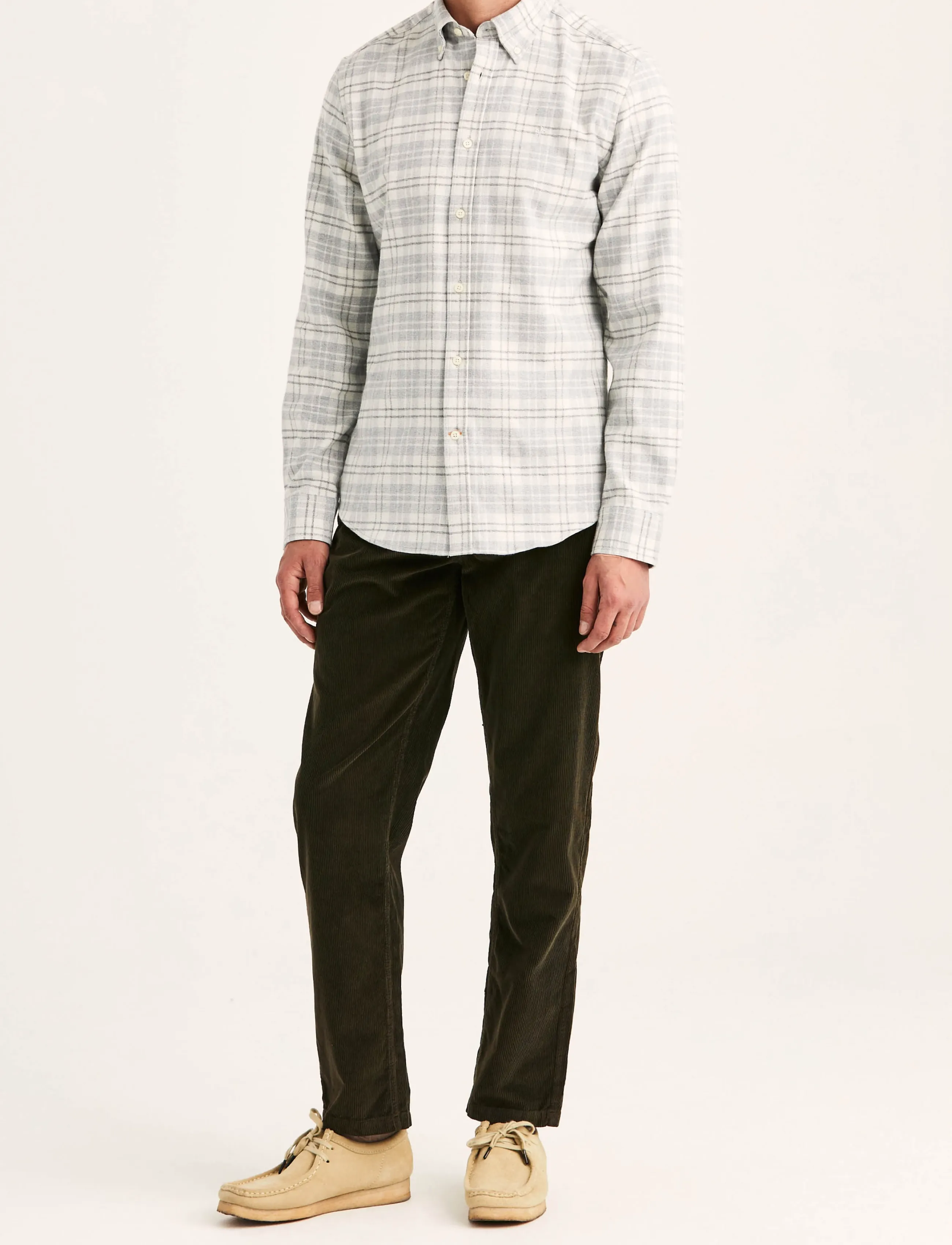 Morris - Flannel Mouliné Shirt-Slim Fit - flanell-hemden - grey - 3