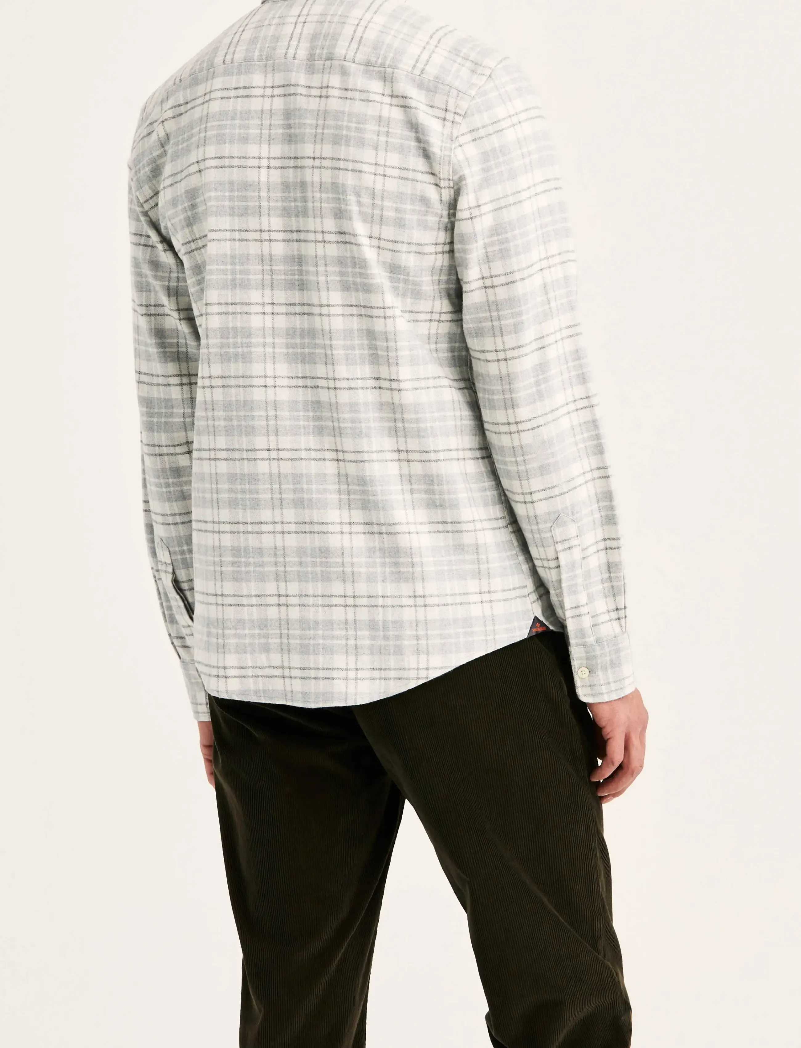 Morris - Flannel Mouliné Shirt-Slim Fit - flanell-hemden - grey - 4