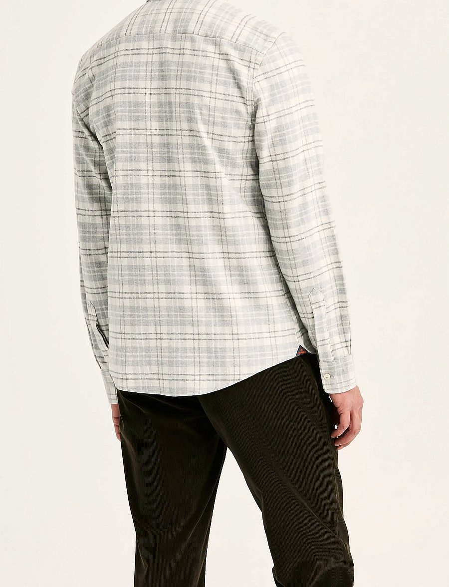 Morris - Flannel Mouliné Shirt-Slim Fit - flanell-hemden - grey - 4