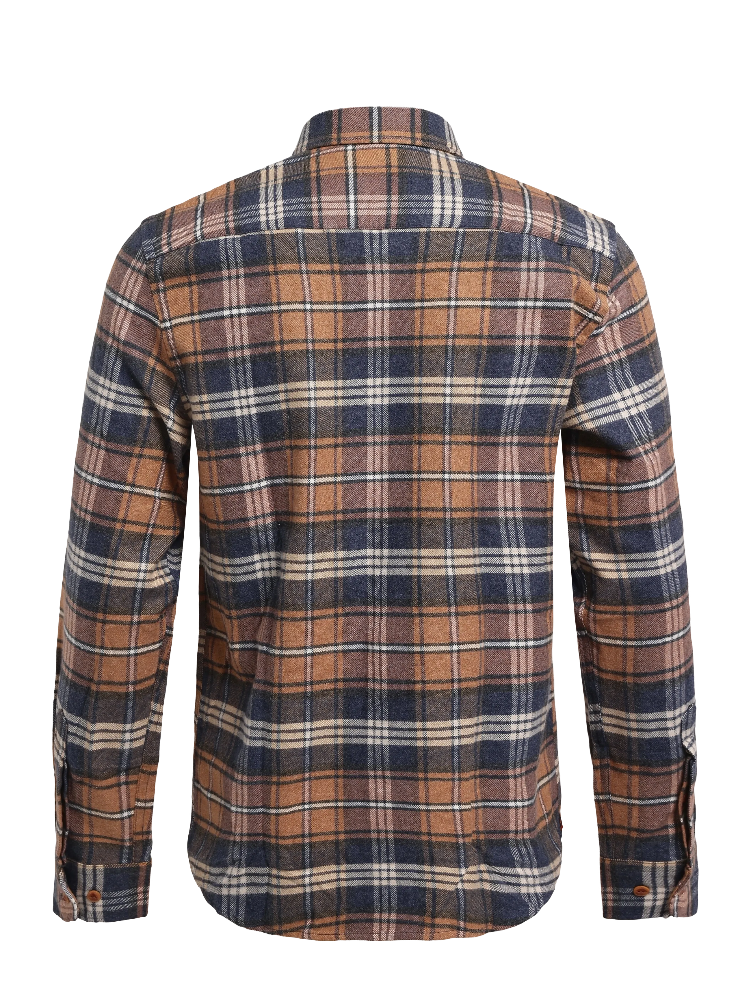 Morris - Flannel Big Check Shirt-Slim Fit - camel - 2