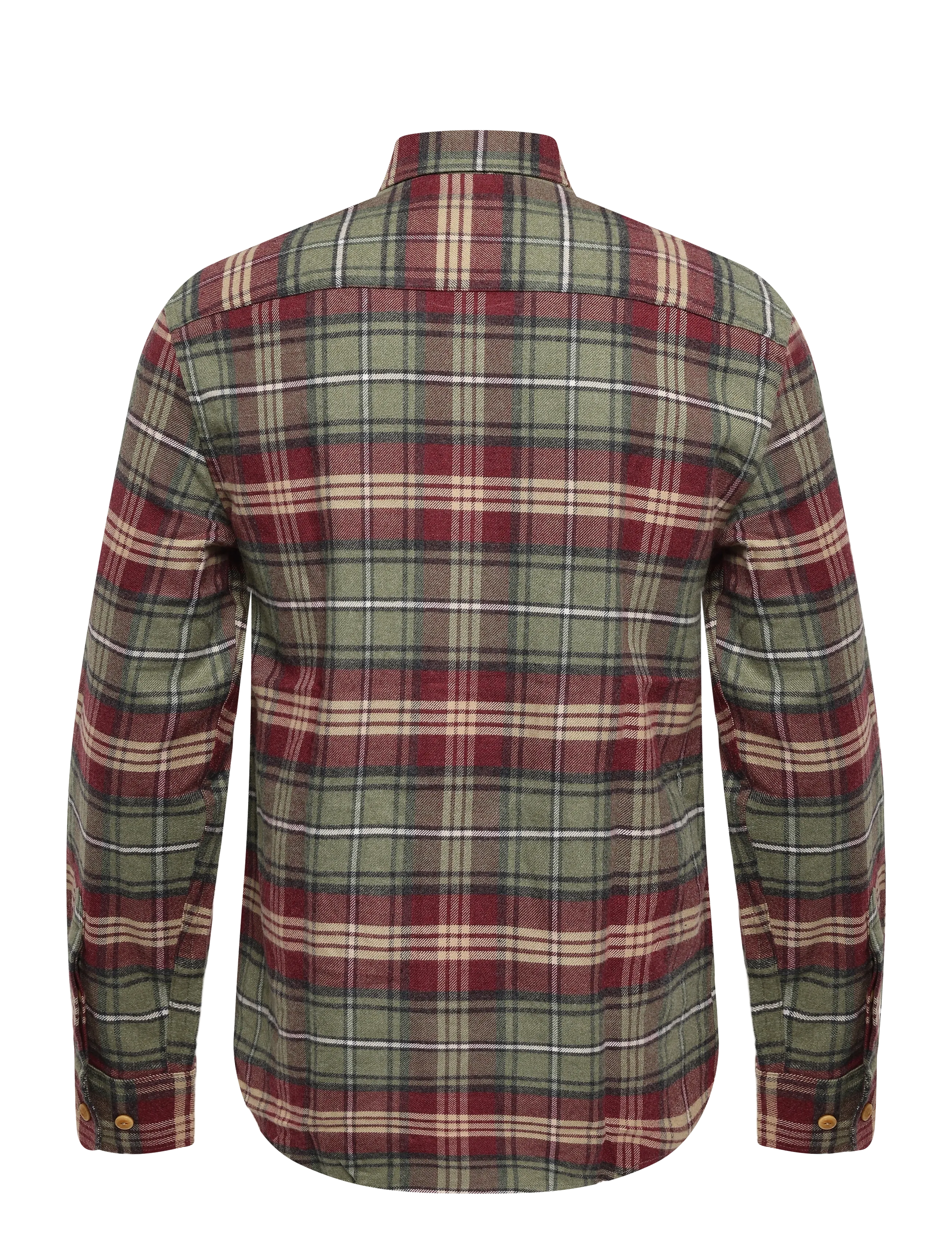 Morris - Flannel Big Check Shirt-Slim Fit - olive - 1