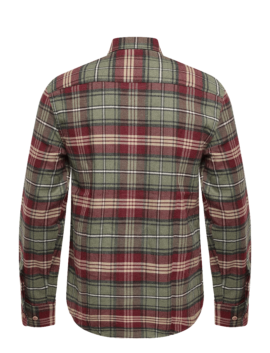 Morris - Flannel Big Check Shirt-Slim Fit - flanellskjortor - olive - 1