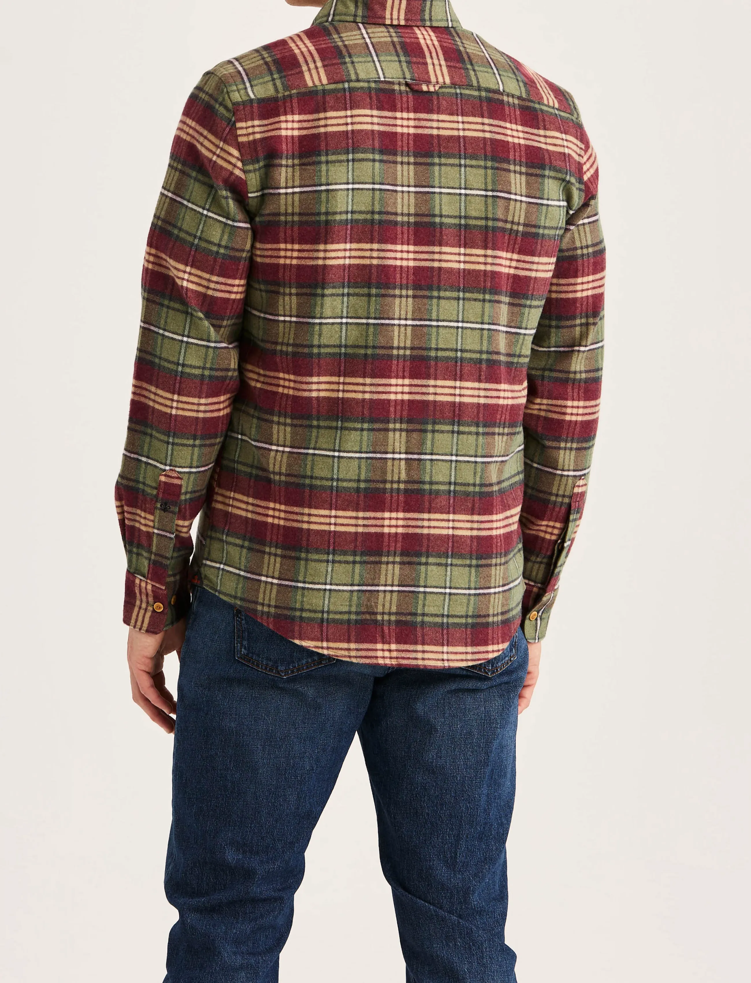 Morris - Flannel Big Check Shirt-Slim Fit - olive - 4