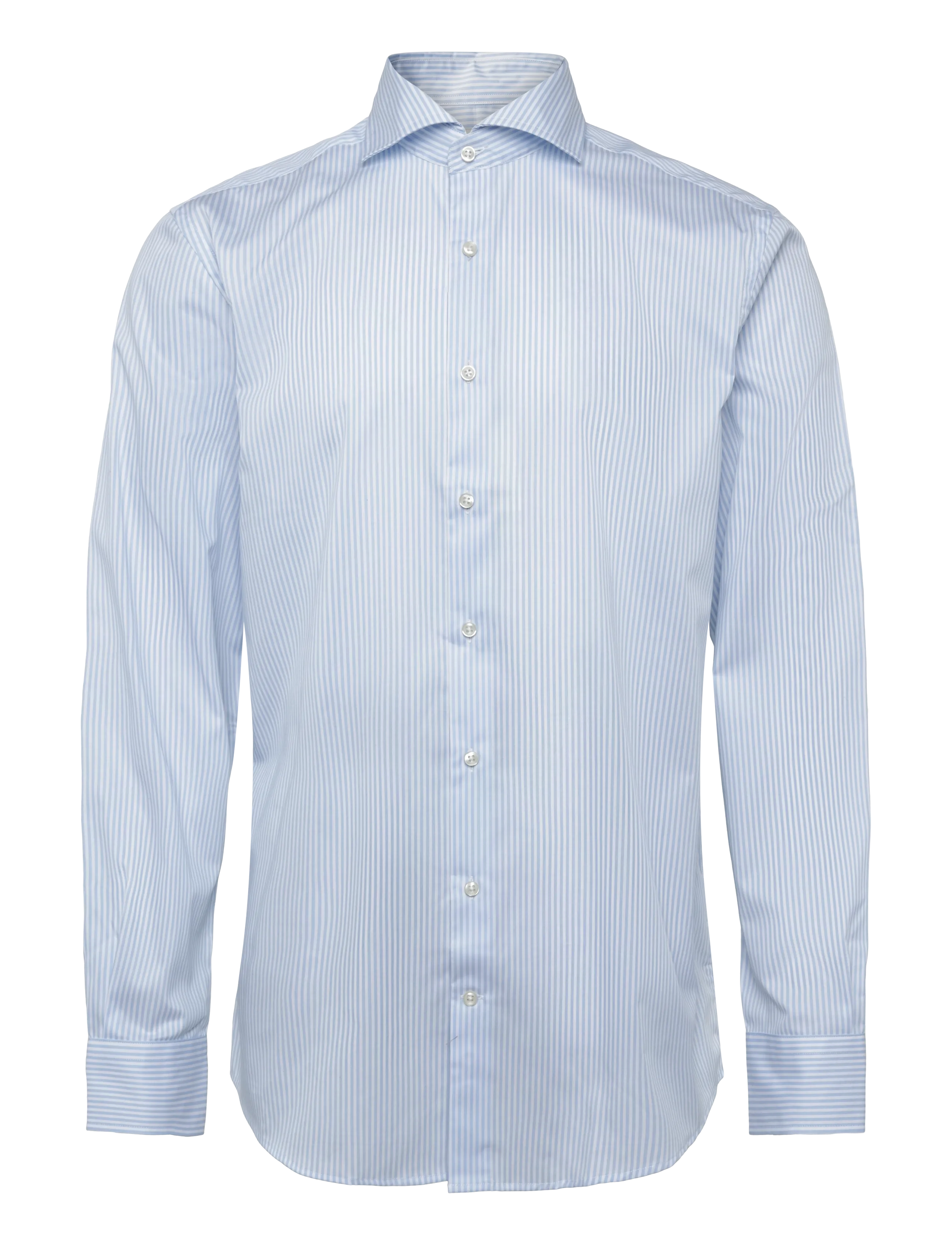 Morris - Dressed Poplin Stripe Shirt- Slim Fit - light blue - 1