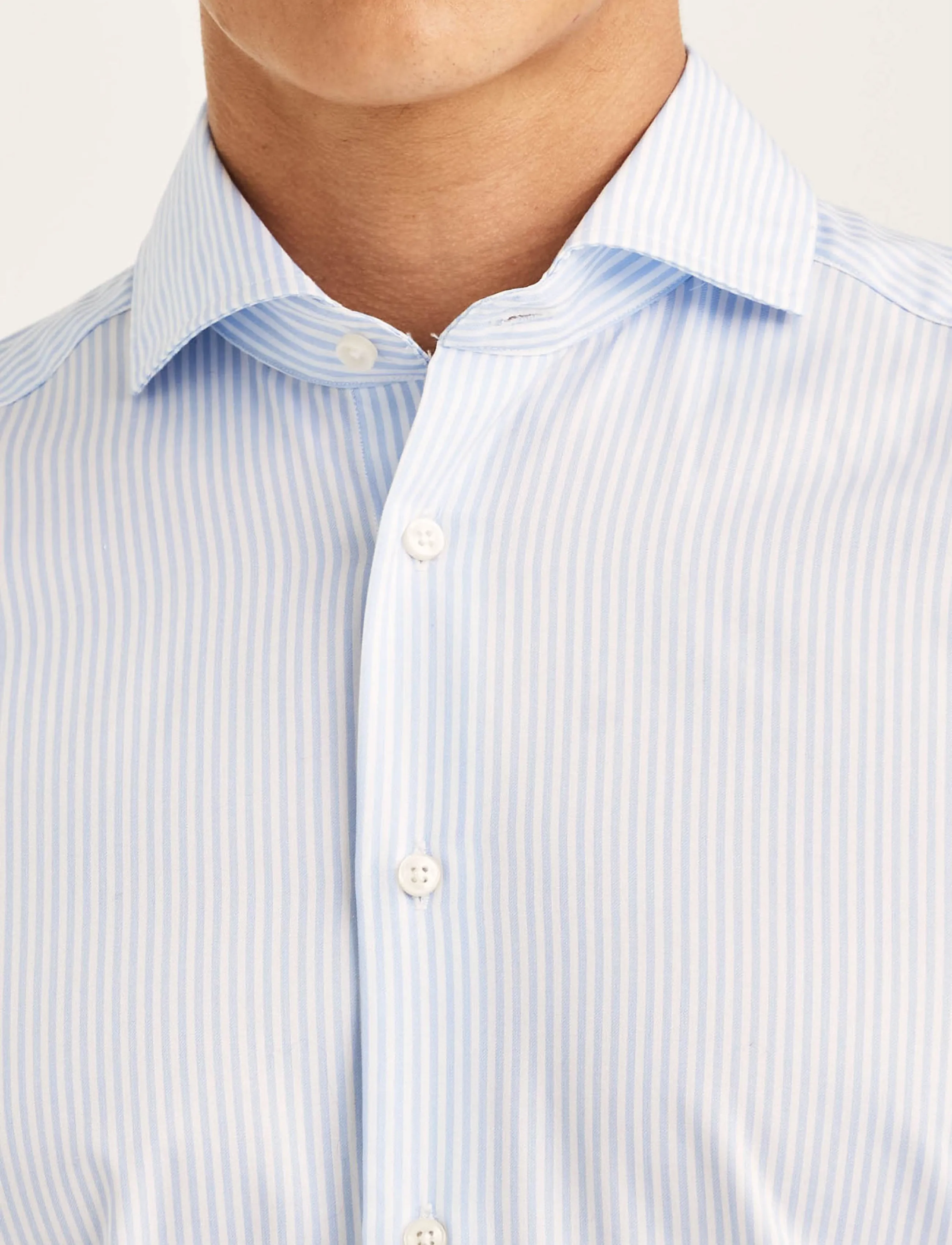 Morris - Dressed Poplin Stripe Shirt- Slim Fit - light blue - 3