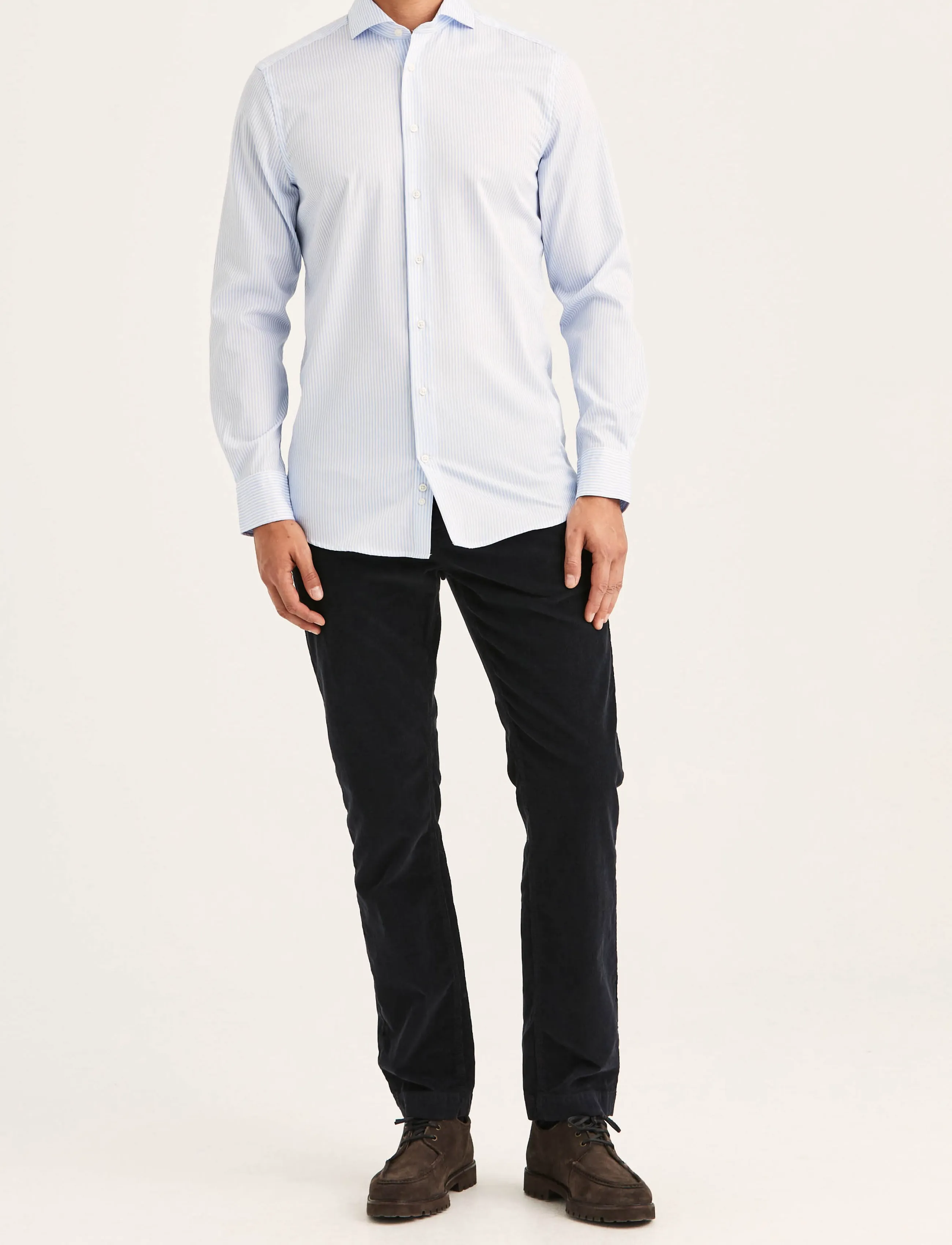 Morris - Dressed Poplin Stripe Shirt- Slim Fit - light blue - 5