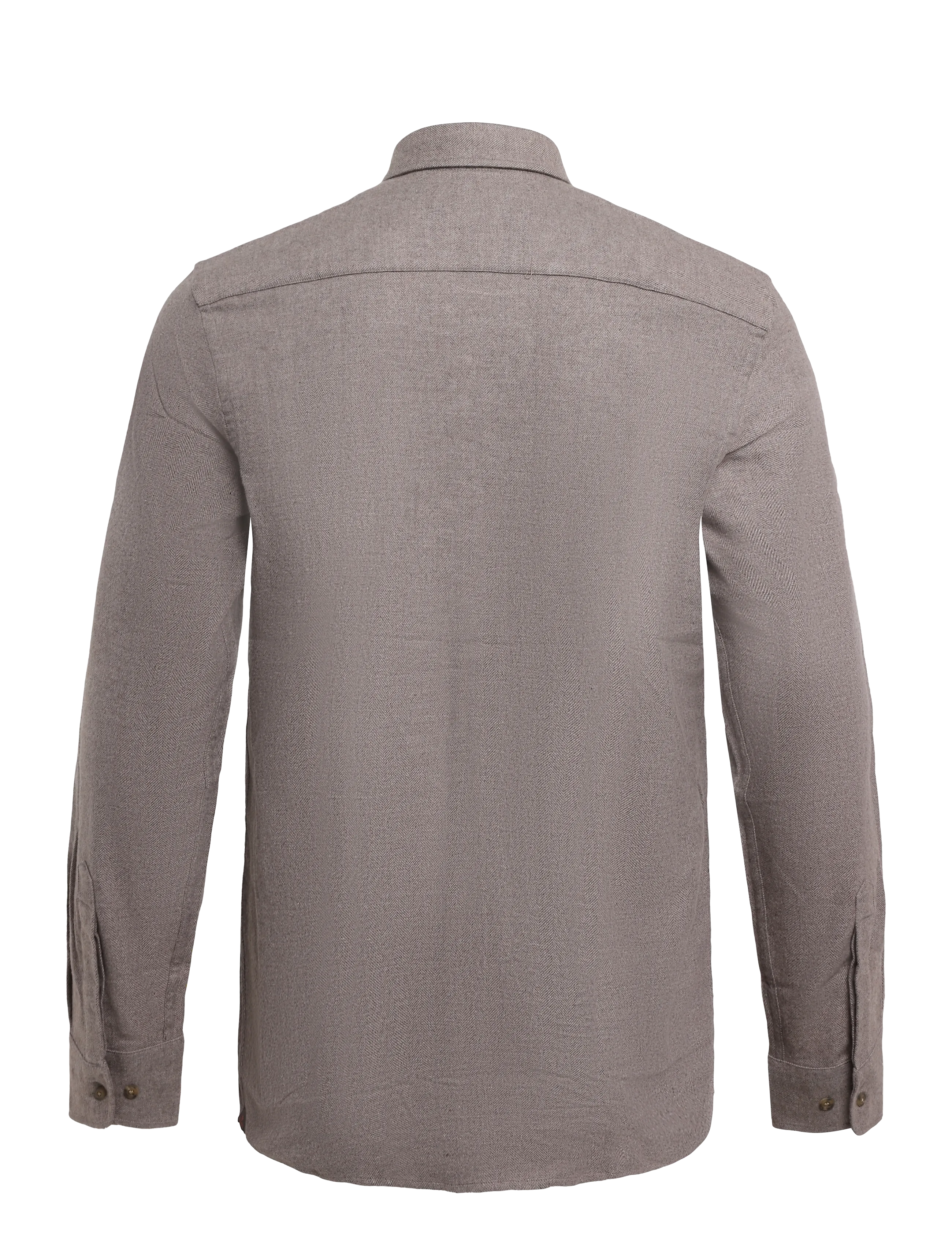 Morris - Flannel Herringbone Shirt-Slim Fit - brown - 2