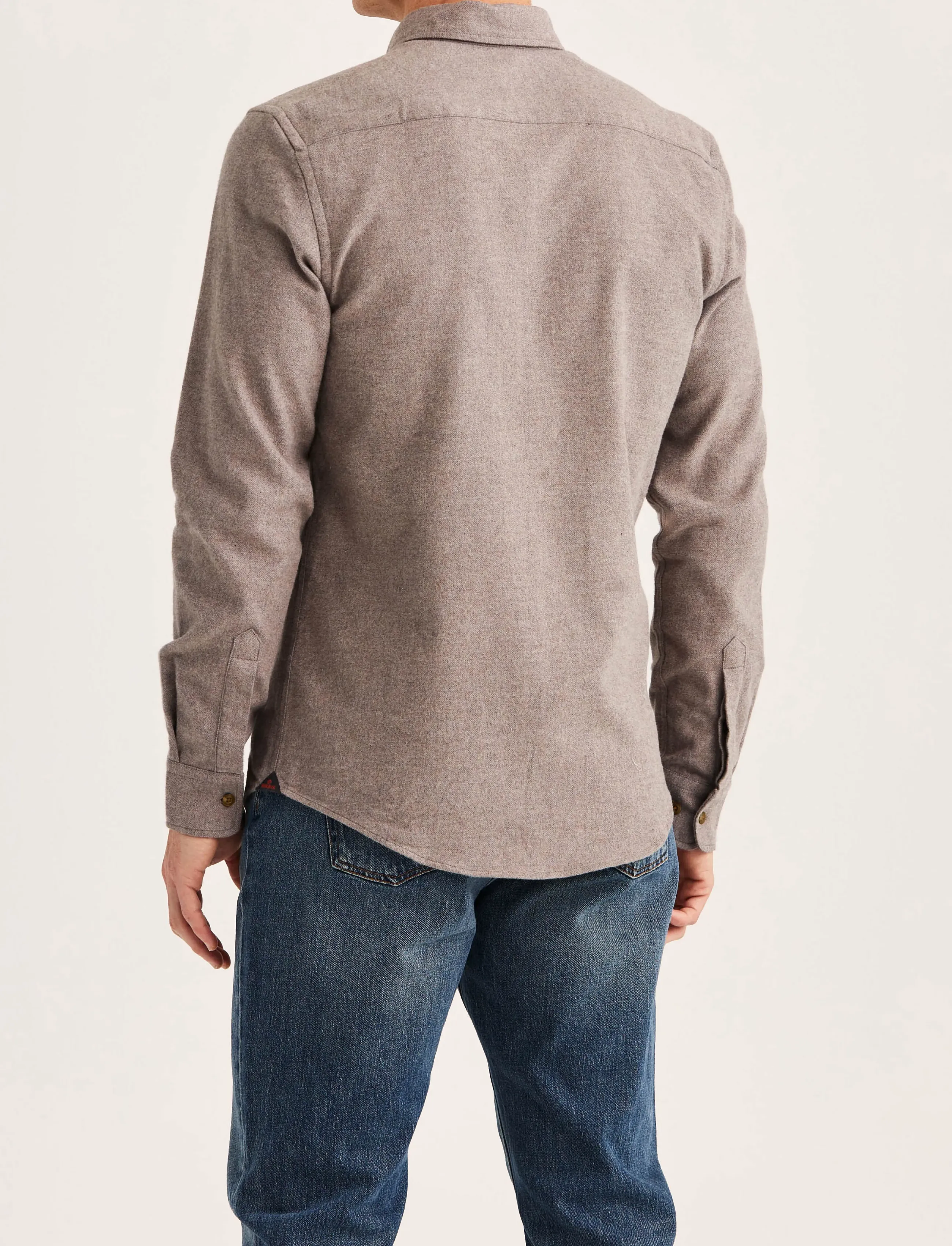 Morris - Flannel Herringbone Shirt-Slim Fit - brown - 4