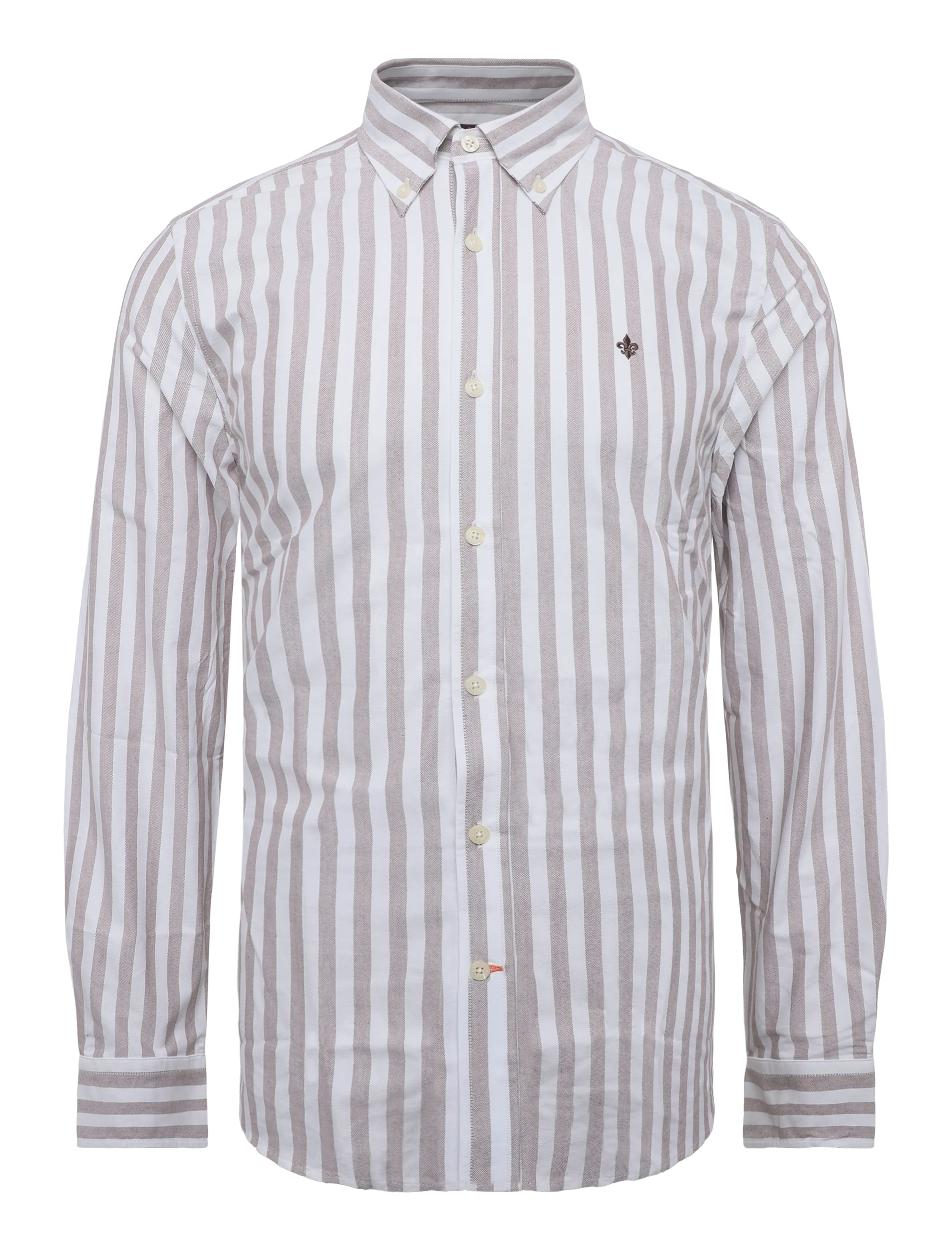 Morris Douglas Oxford Stripe Shirt-Slim Fit - Randiga skjortor - BROWN / brown