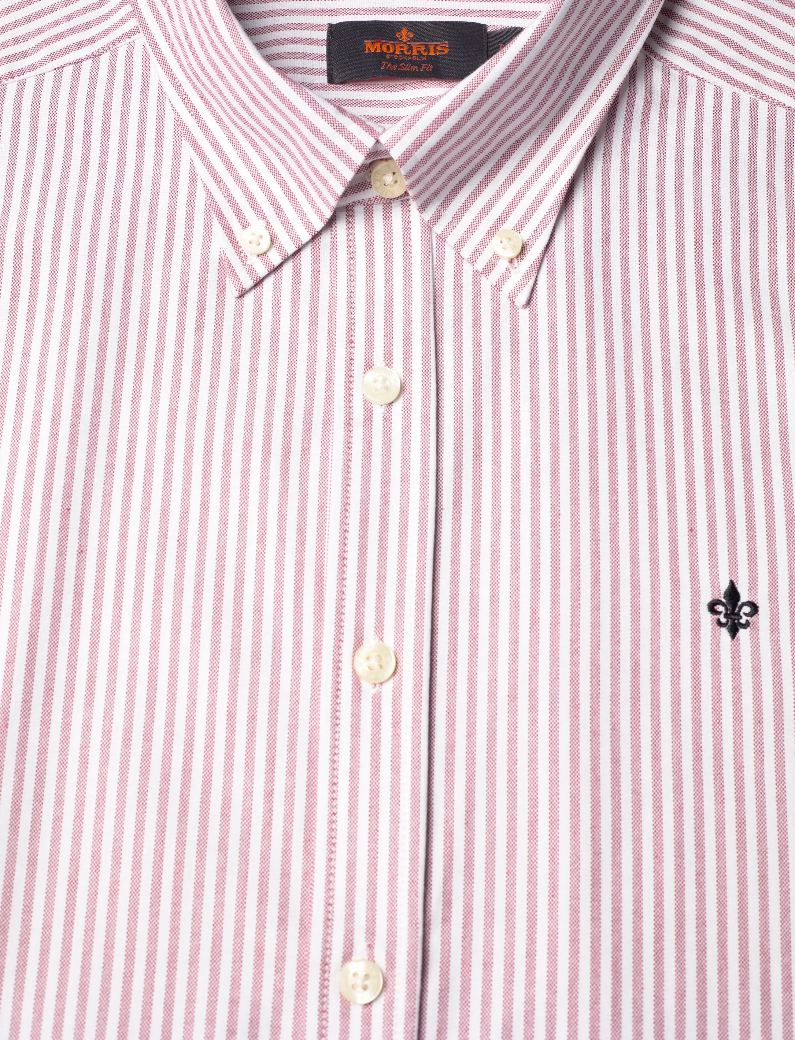 Morris - Douglas Oxford Stripe Shirt-Slim Fit - triibulised särgid - wine red - 2