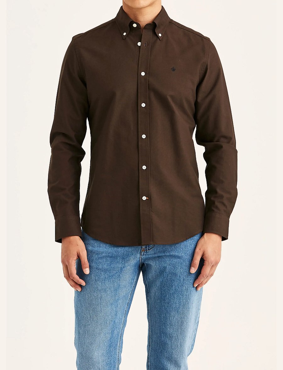 Morris - Douglas Oxford Shirt-Slim Fit - oxford-hemden - brown - 0