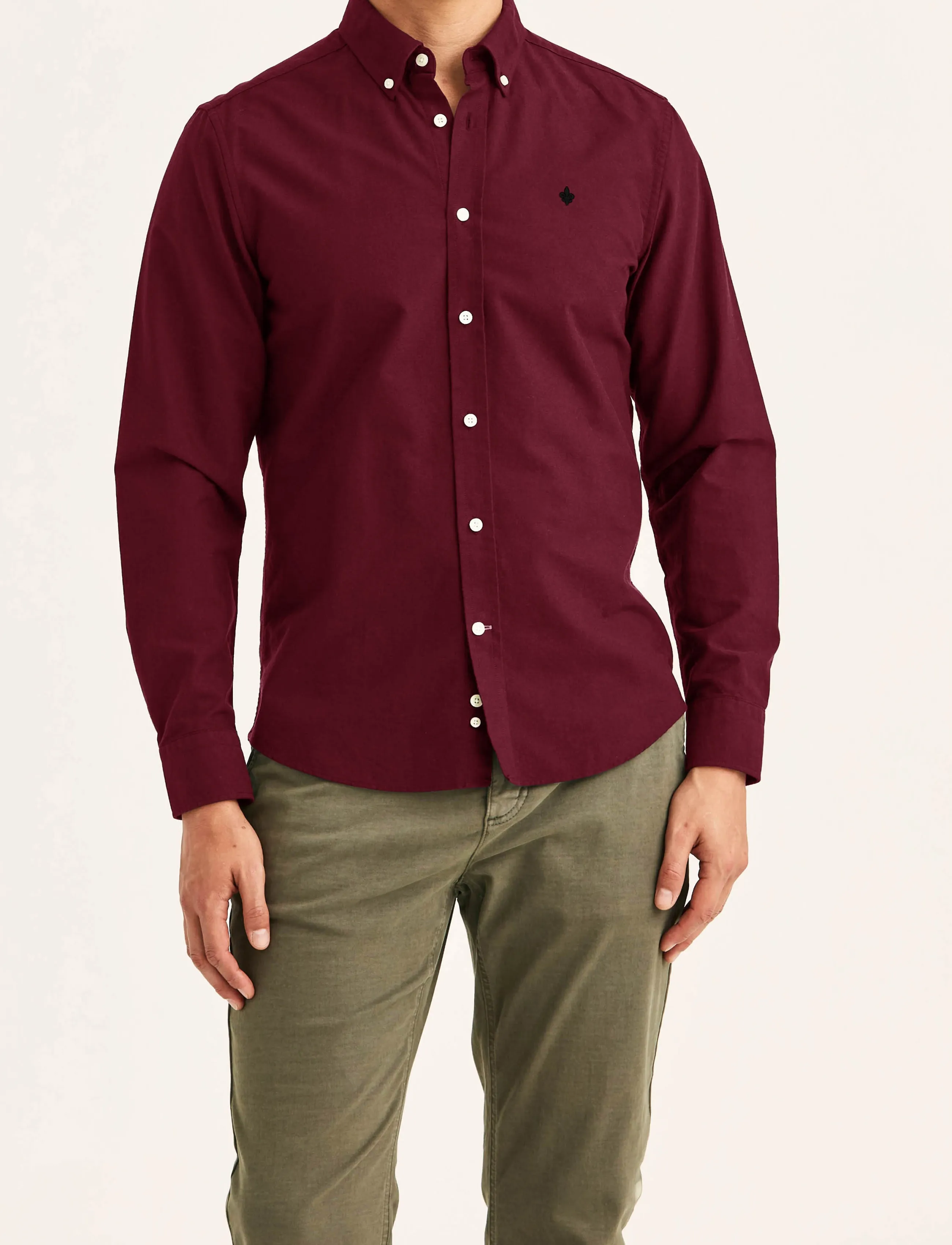 Morris Douglas Oxford Shirt-Slim Fit - Särgid - WINE RED / burgundy