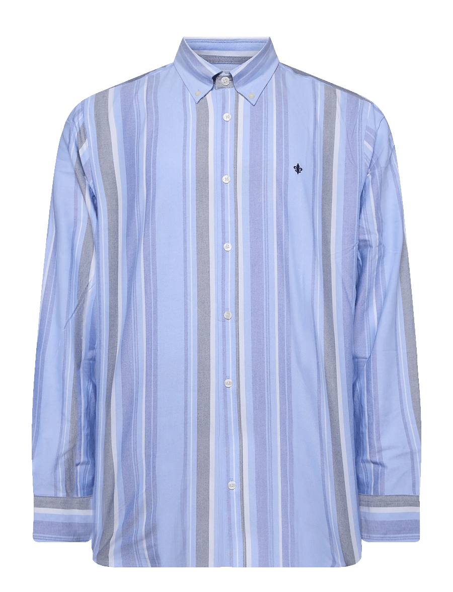 Morris - Happy Oxford Shirt-Slim Fit - striped shirts - blue - 1