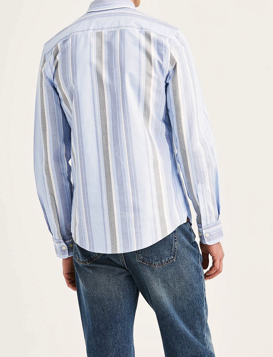 Morris - Happy Oxford Shirt-Slim Fit - striped shirts - blue - 4