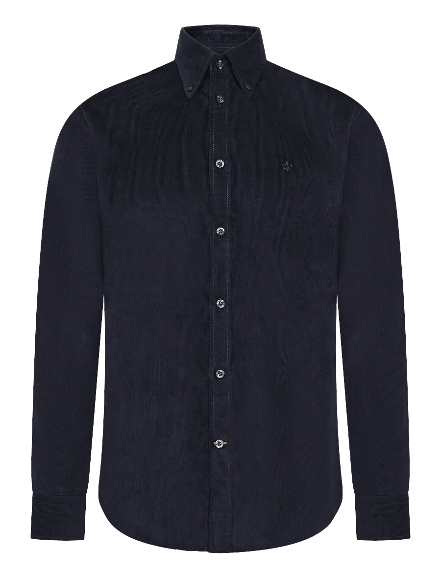Morris - Douglas Cord Shirt-Slim Fit - velvetsärgid - blue - 1
