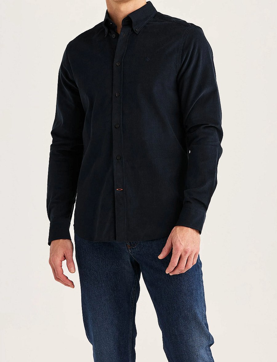 Morris - Douglas Cord Shirt-Slim Fit - velvetsärgid - blue - 0