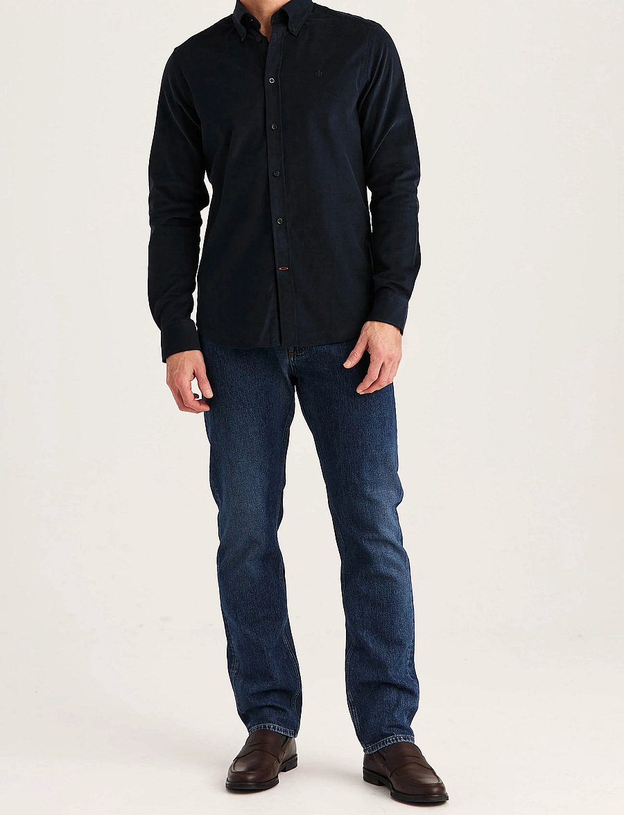 Morris - Douglas Cord Shirt-Slim Fit - velvetsärgid - blue - 3