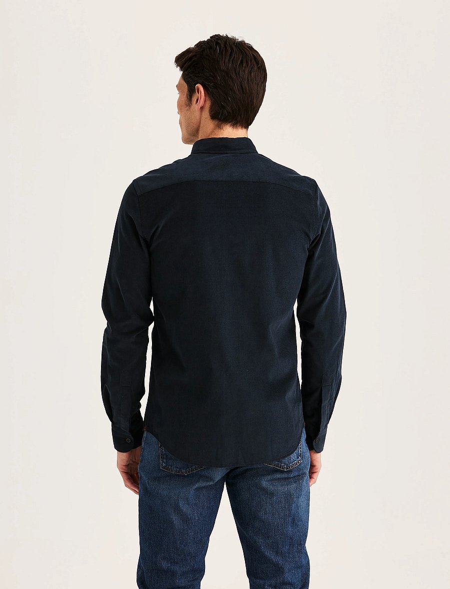 Morris - Douglas Cord Shirt-Slim Fit - velvetsärgid - blue - 4