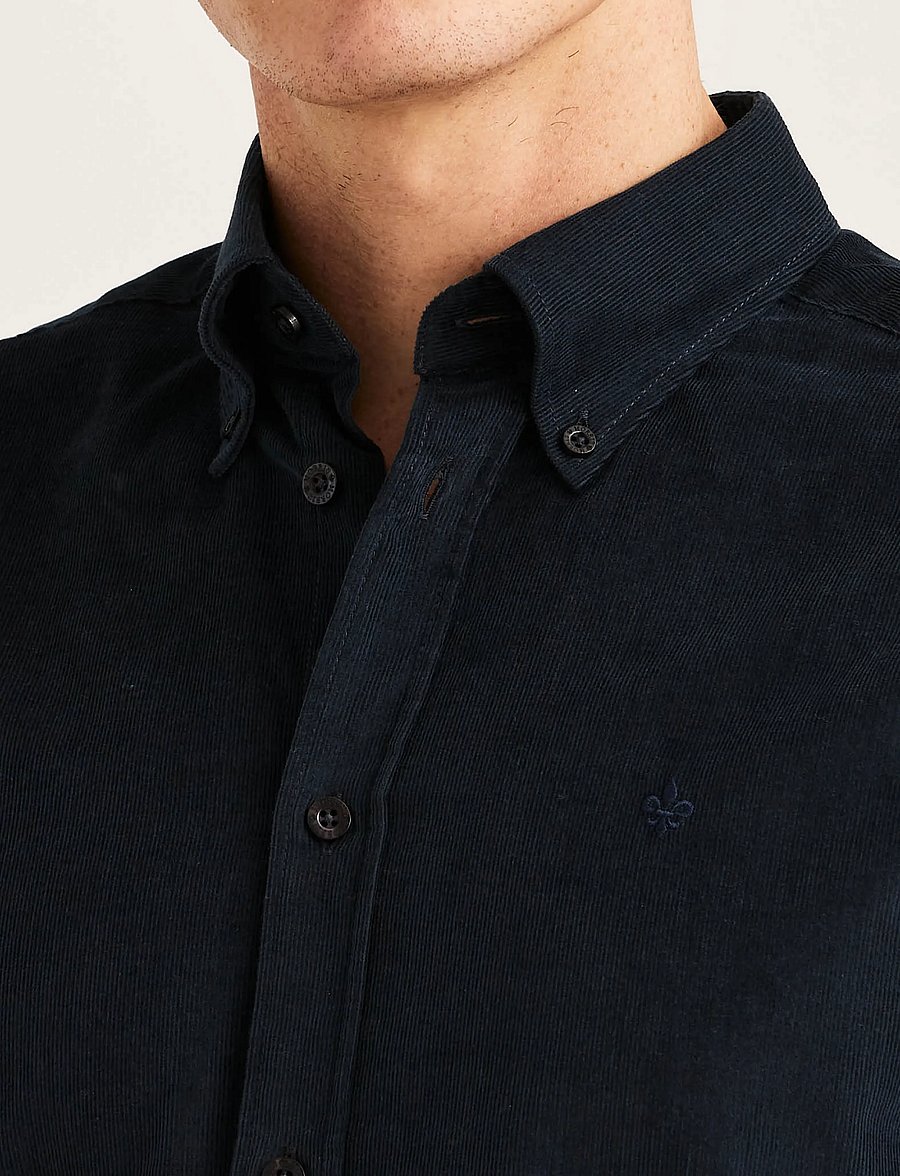 Morris - Douglas Cord Shirt-Slim Fit - velvetsärgid - blue - 5