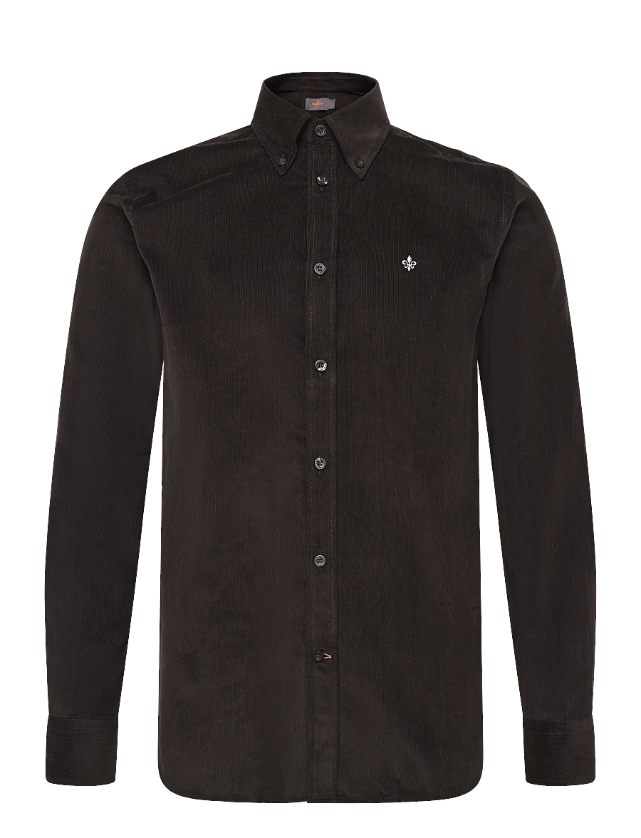 Morris - Douglas Cord Shirt-Slim Fit - velvetsärgid - brown - 0