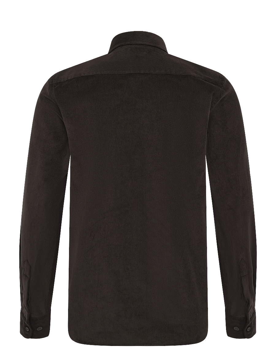 Morris - Douglas Cord Shirt-Slim Fit - velvetsärgid - brown - 1