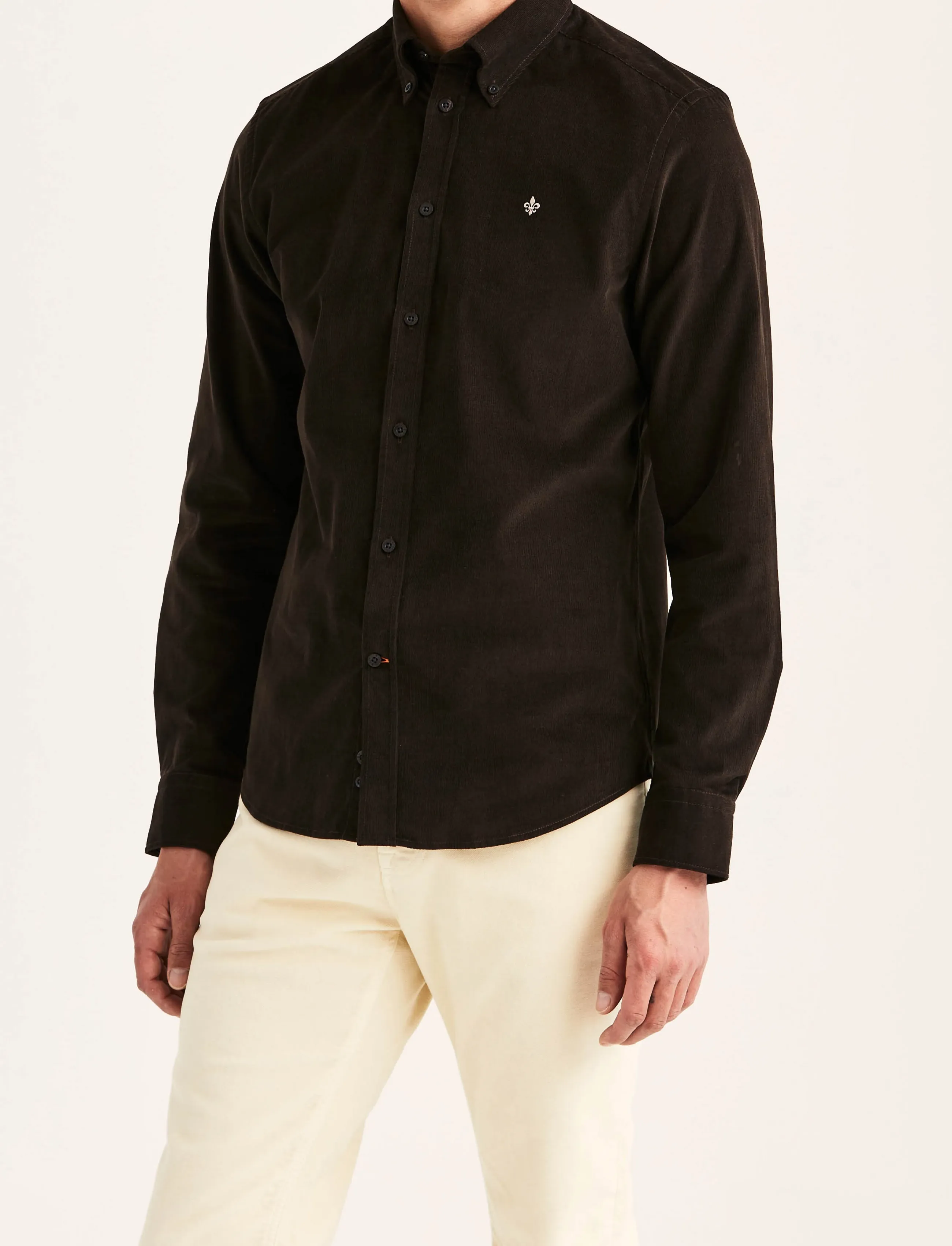 Morris - Douglas Cord Shirt-Slim Fit - brown - 2
