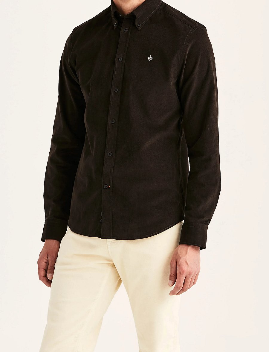 Morris - Douglas Cord Shirt-Slim Fit - velvetsärgid - brown - 2