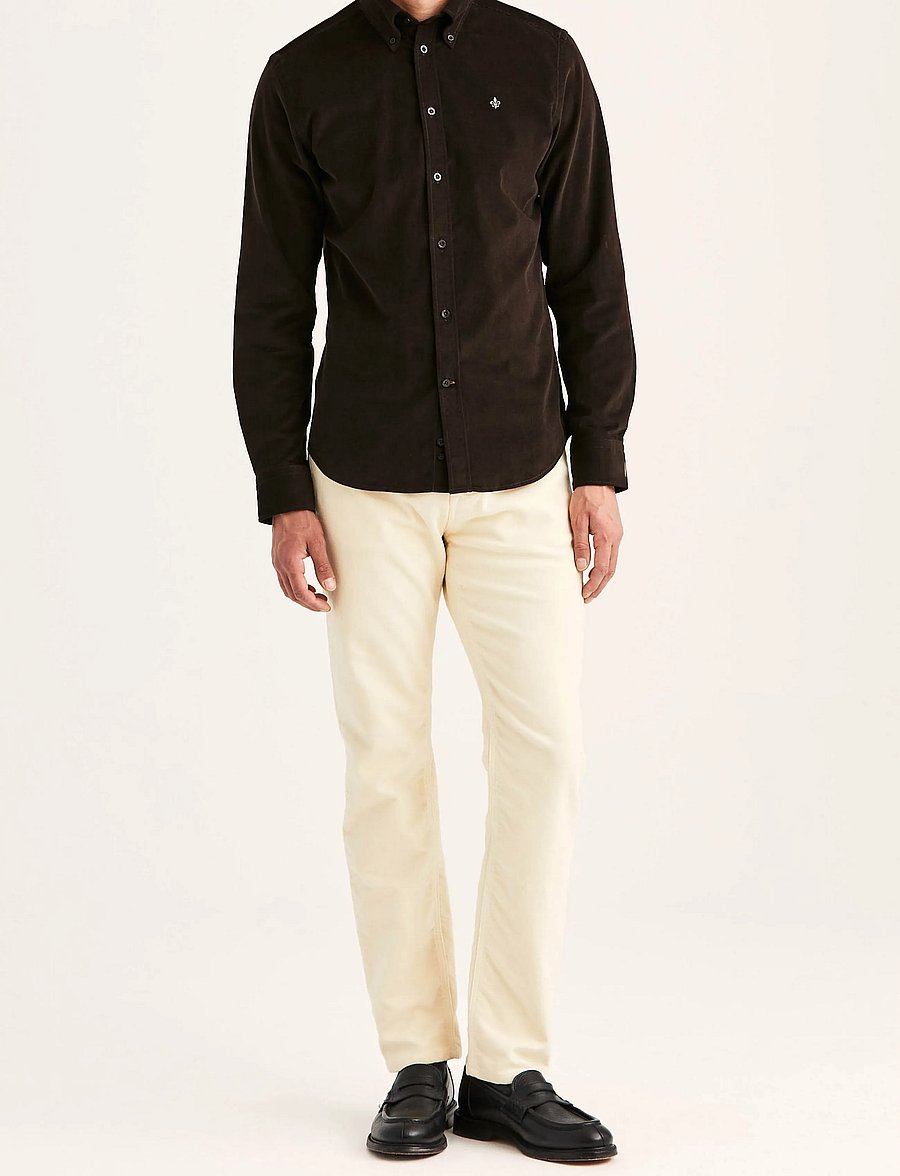 Morris - Douglas Cord Shirt-Slim Fit - velvetsärgid - brown - 3