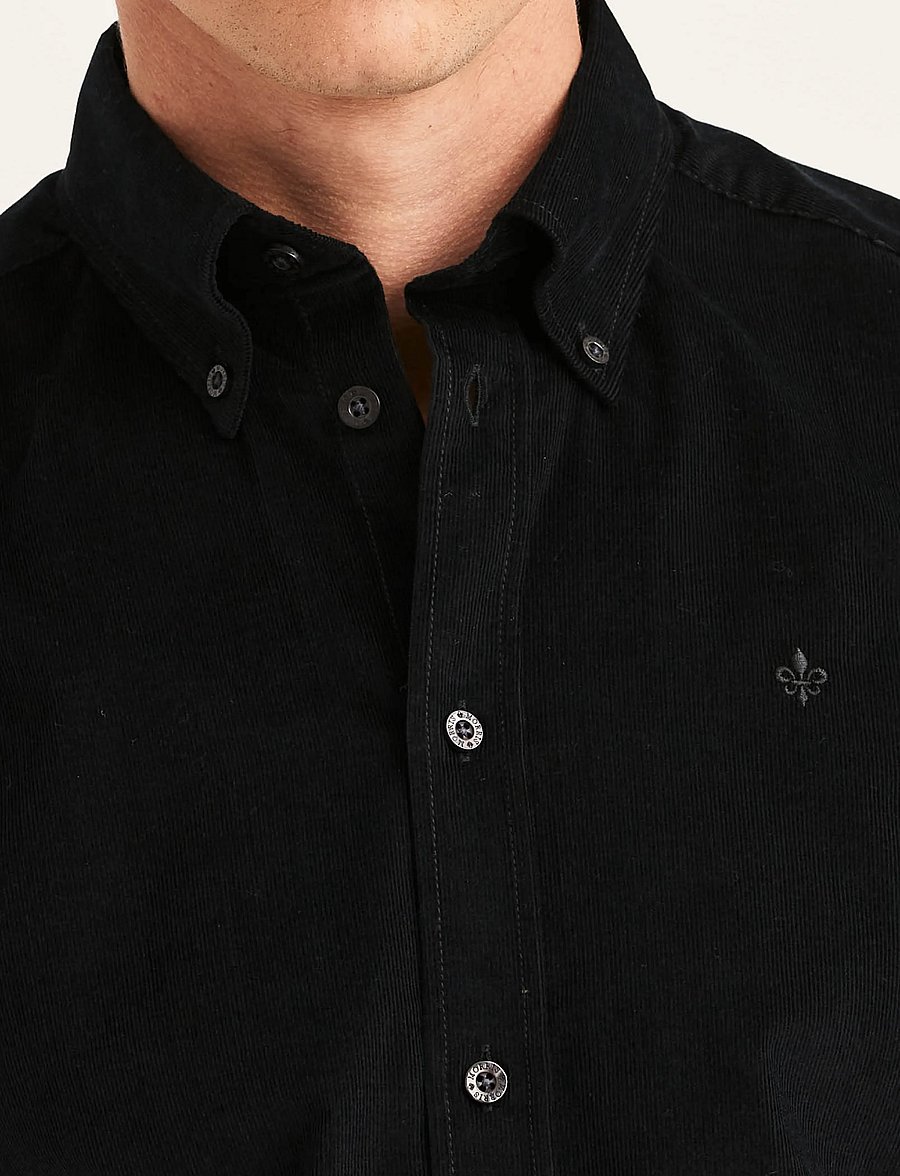 Morris - Douglas Cord Shirt-Slim Fit - fløjlsskjorter - grey - 4