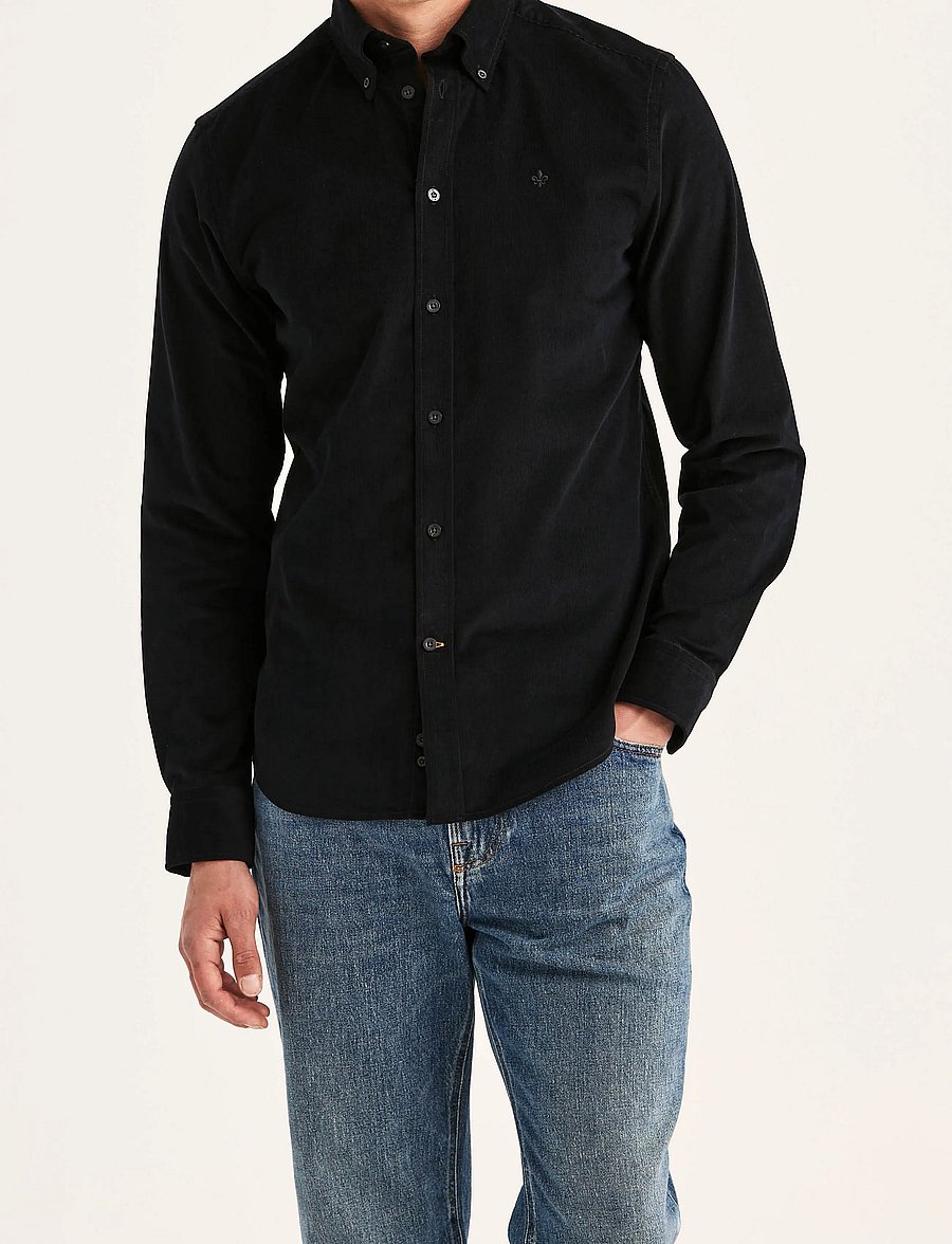 Morris - Douglas Cord Shirt-Slim Fit - fløjlsskjorter - grey - 0