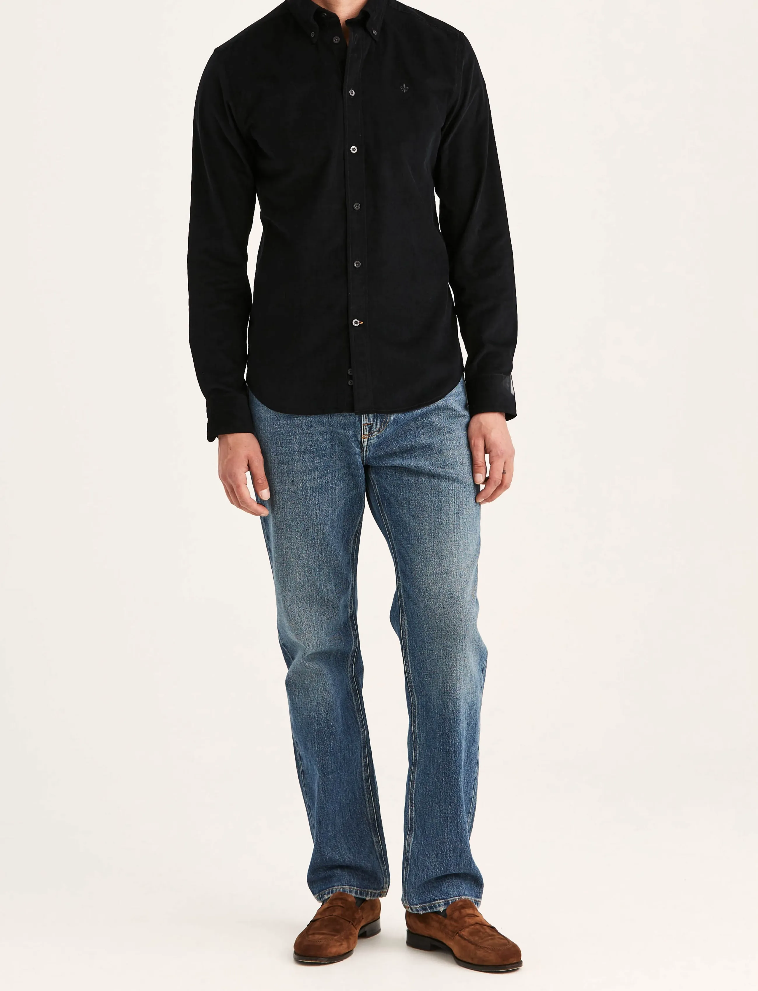 Morris - Douglas Cord Shirt-Slim Fit - fløjlsskjorter - grey - 5