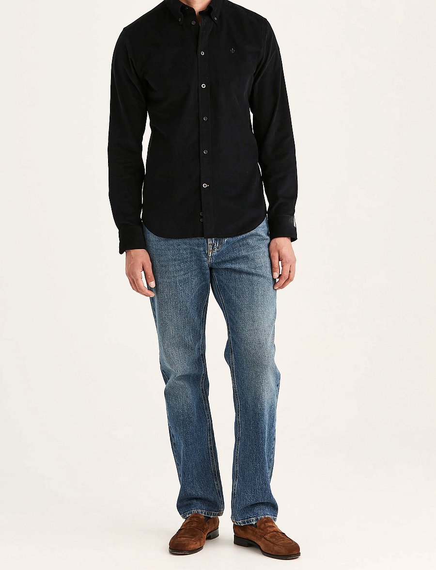 Morris - Douglas Cord Shirt-Slim Fit - fløjlsskjorter - grey - 5