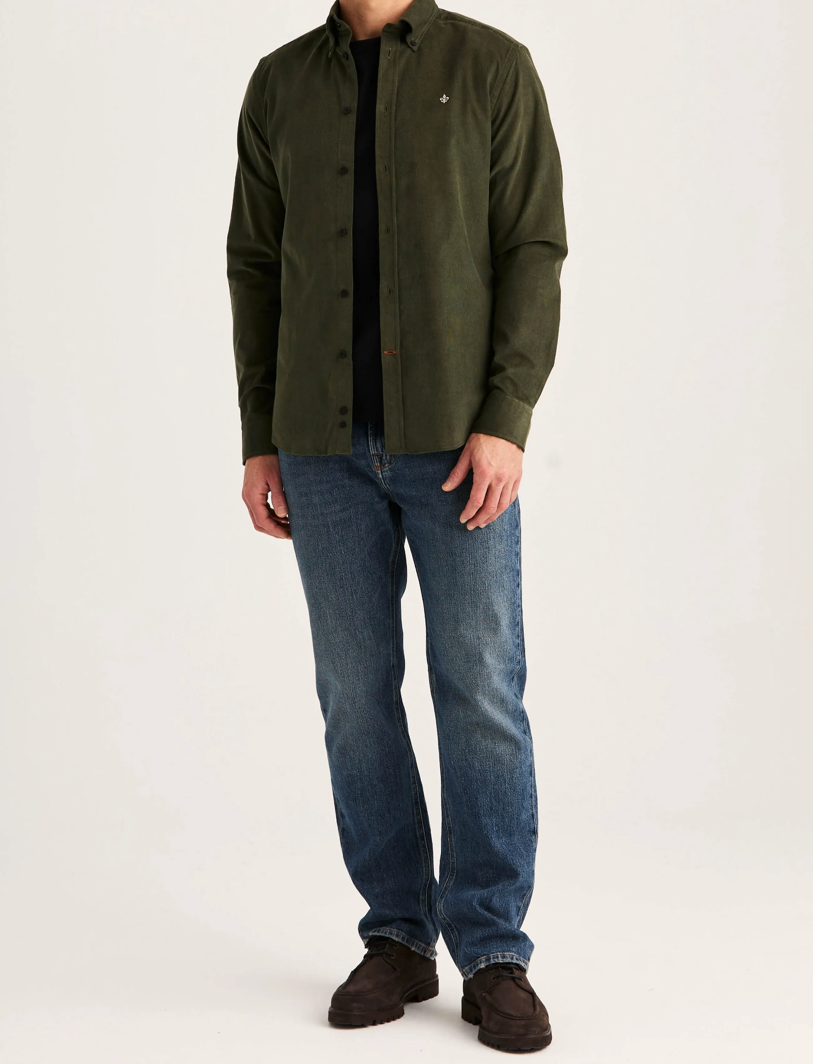 Morris - Douglas Cord Shirt-Slim Fit - olive - 3