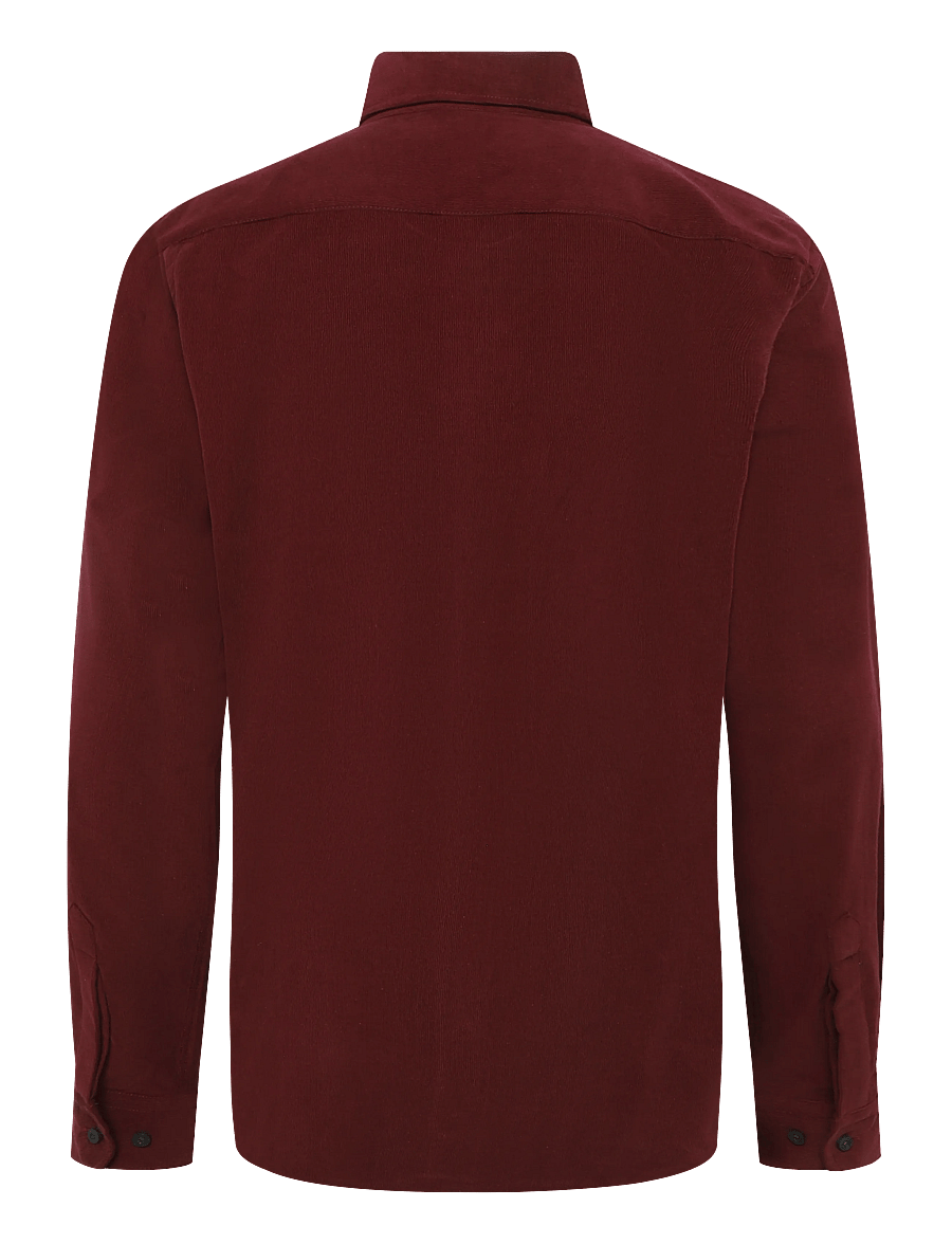 Morris - Douglas Cord Shirt-Slim Fit - fløjlsskjorter - wine red - 1