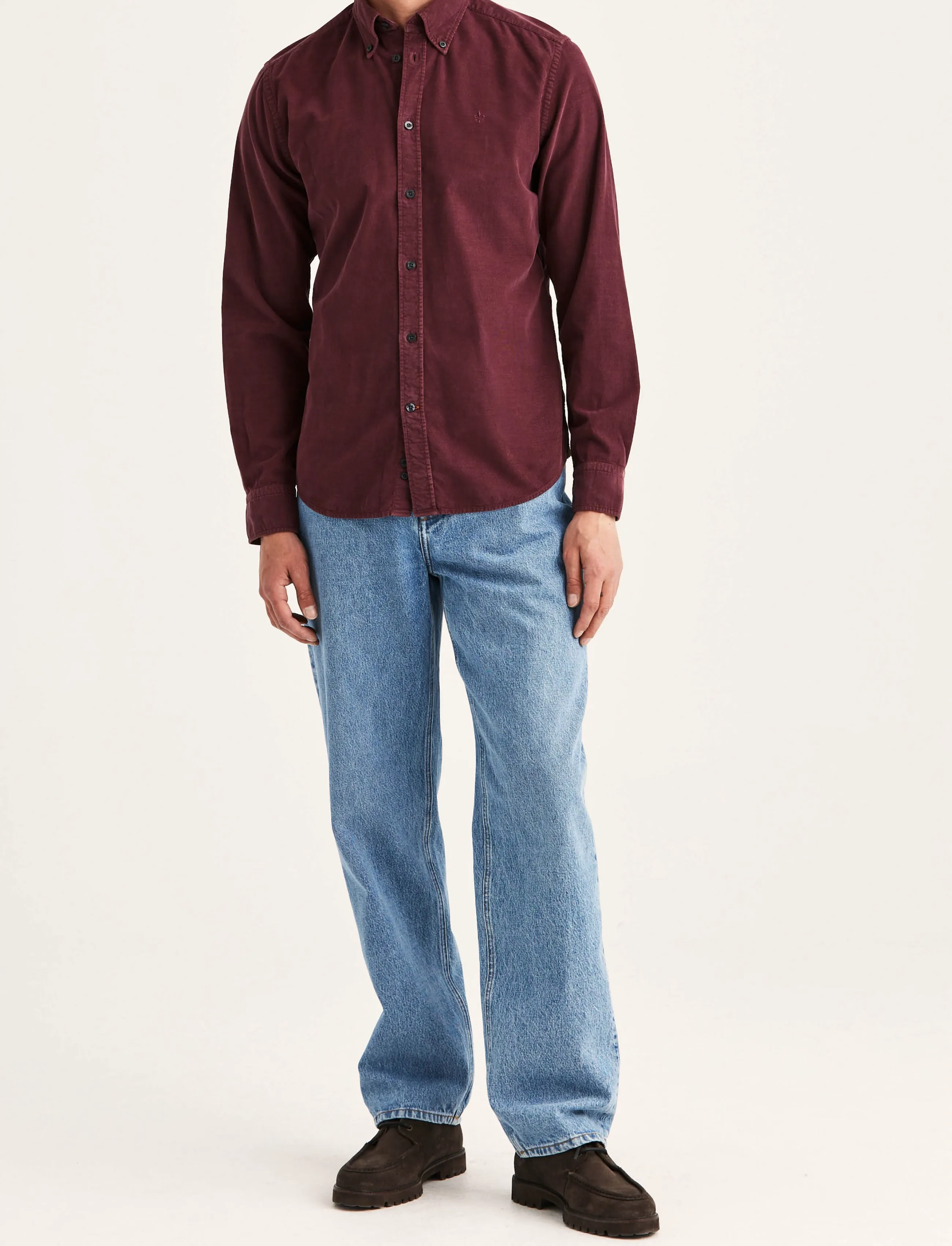 Morris - Douglas Cord Shirt-Slim Fit - fløjlsskjorter - wine red - 5