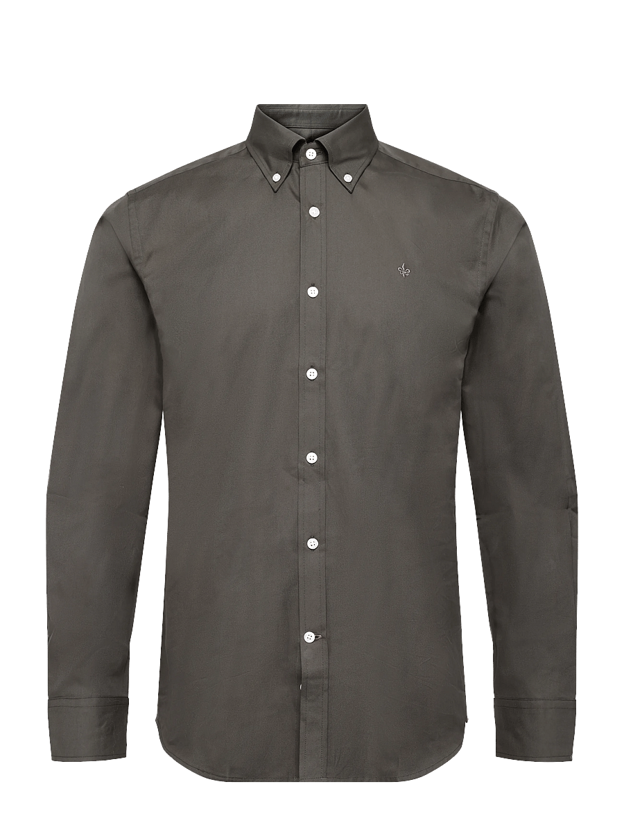 Morris - Morris BD Twill Shirt-Slim Fit - freizeithemden - olive - 0