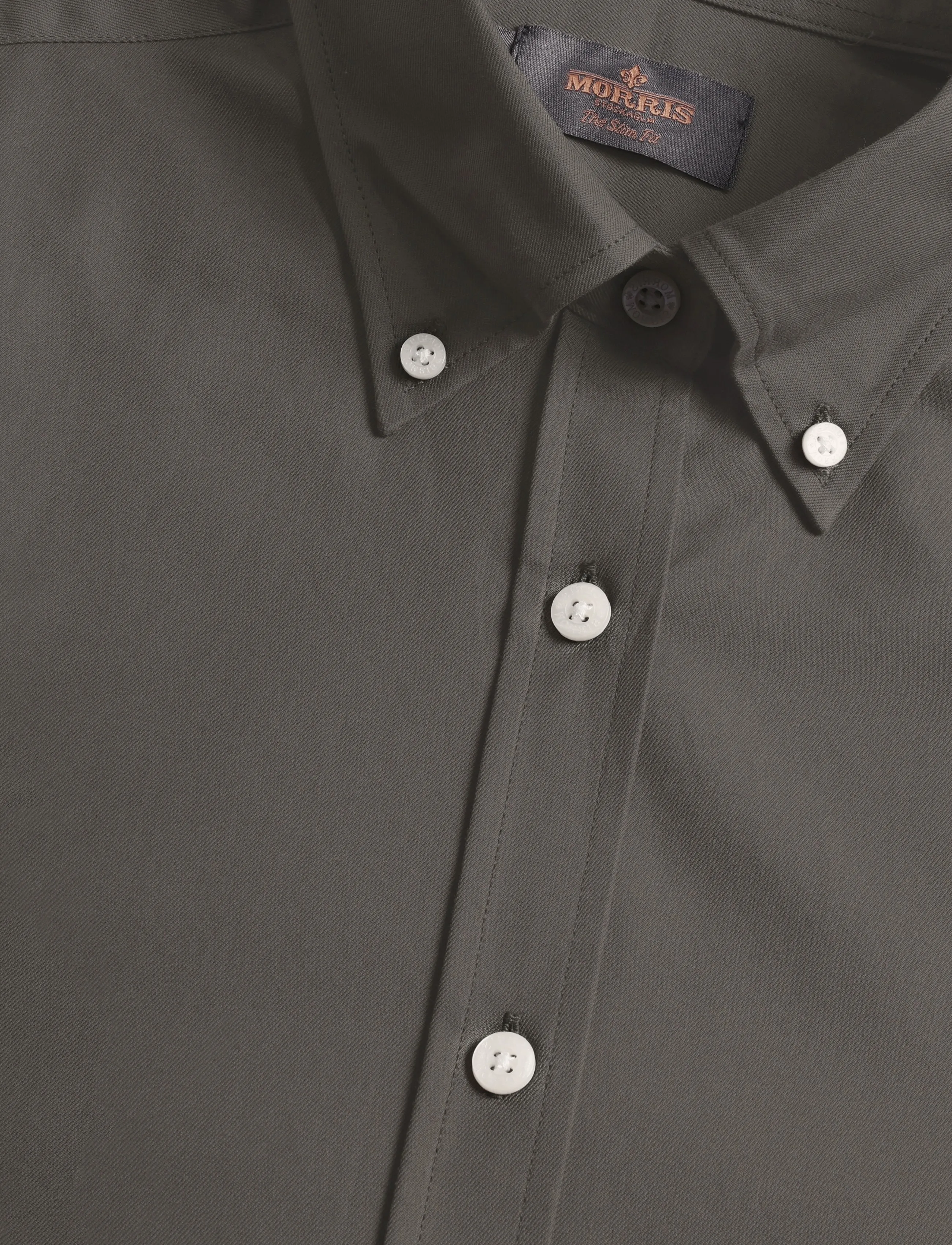 Morris - Morris BD Twill Shirt-Slim Fit - freizeithemden - olive - 2